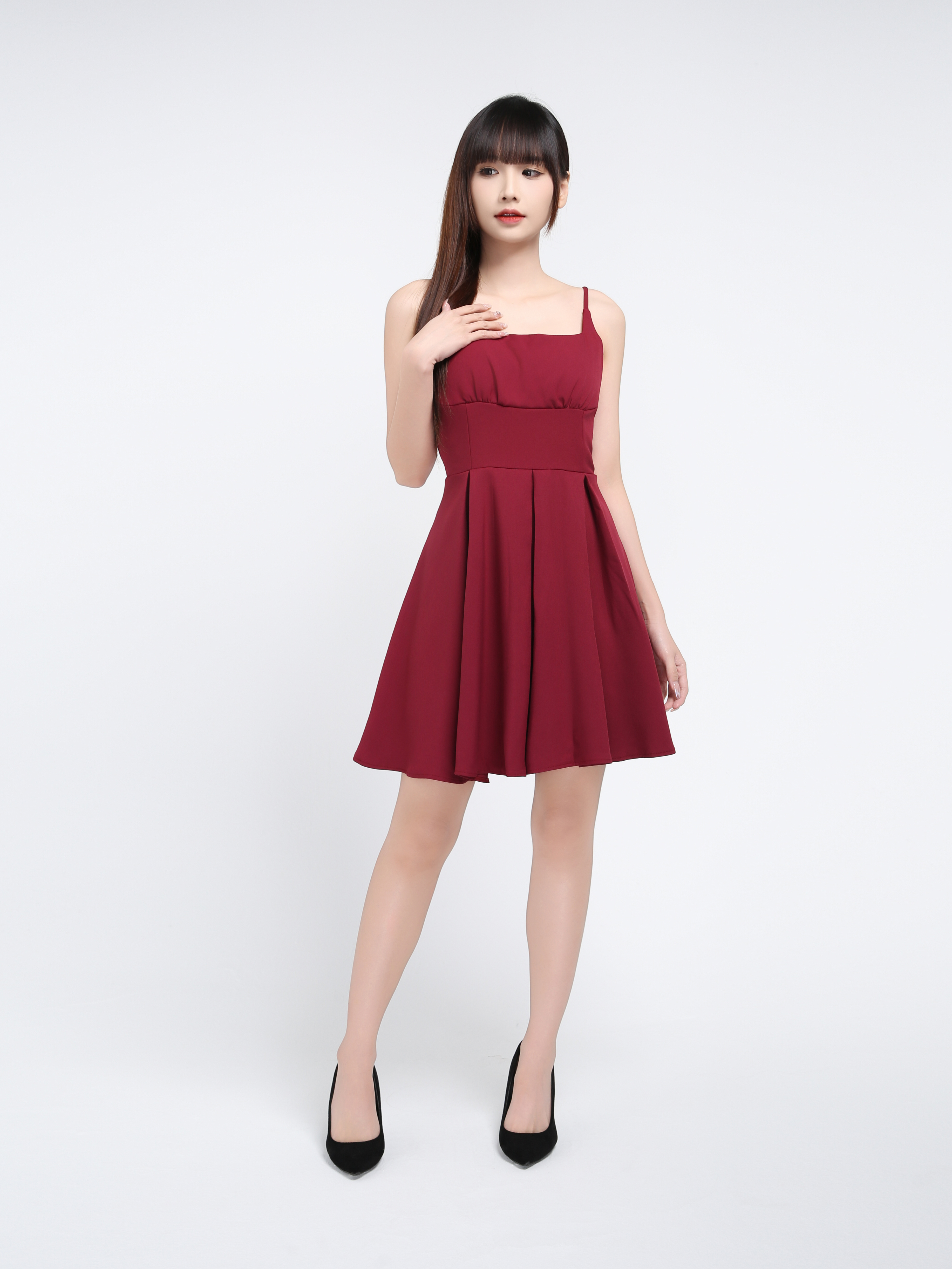 Sleeveless Pleated Dress 39715