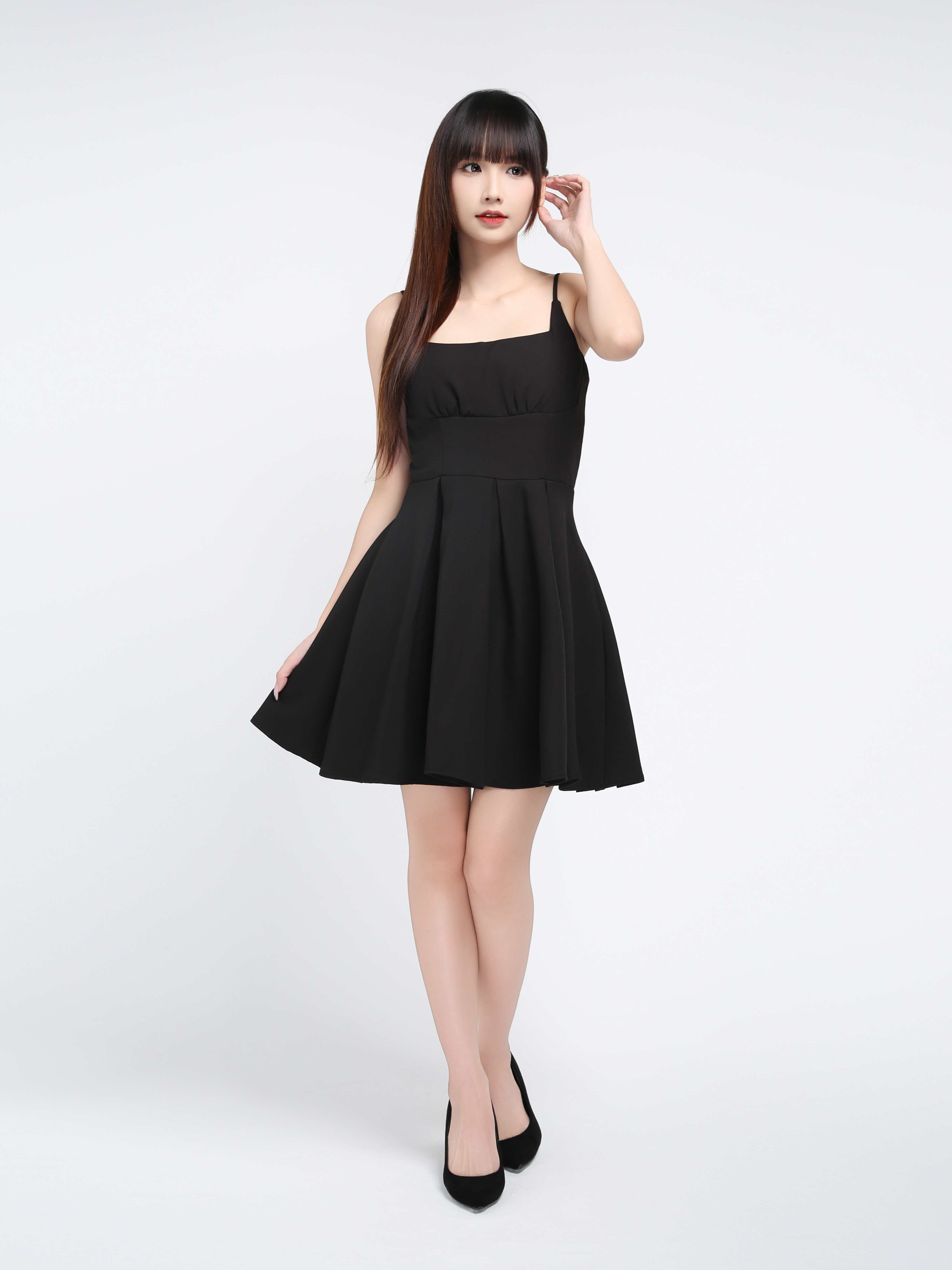 Sleeveless Pleated Dress 39715