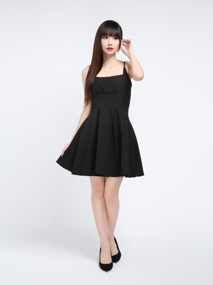 Sleeveless Pleated Dress 39715