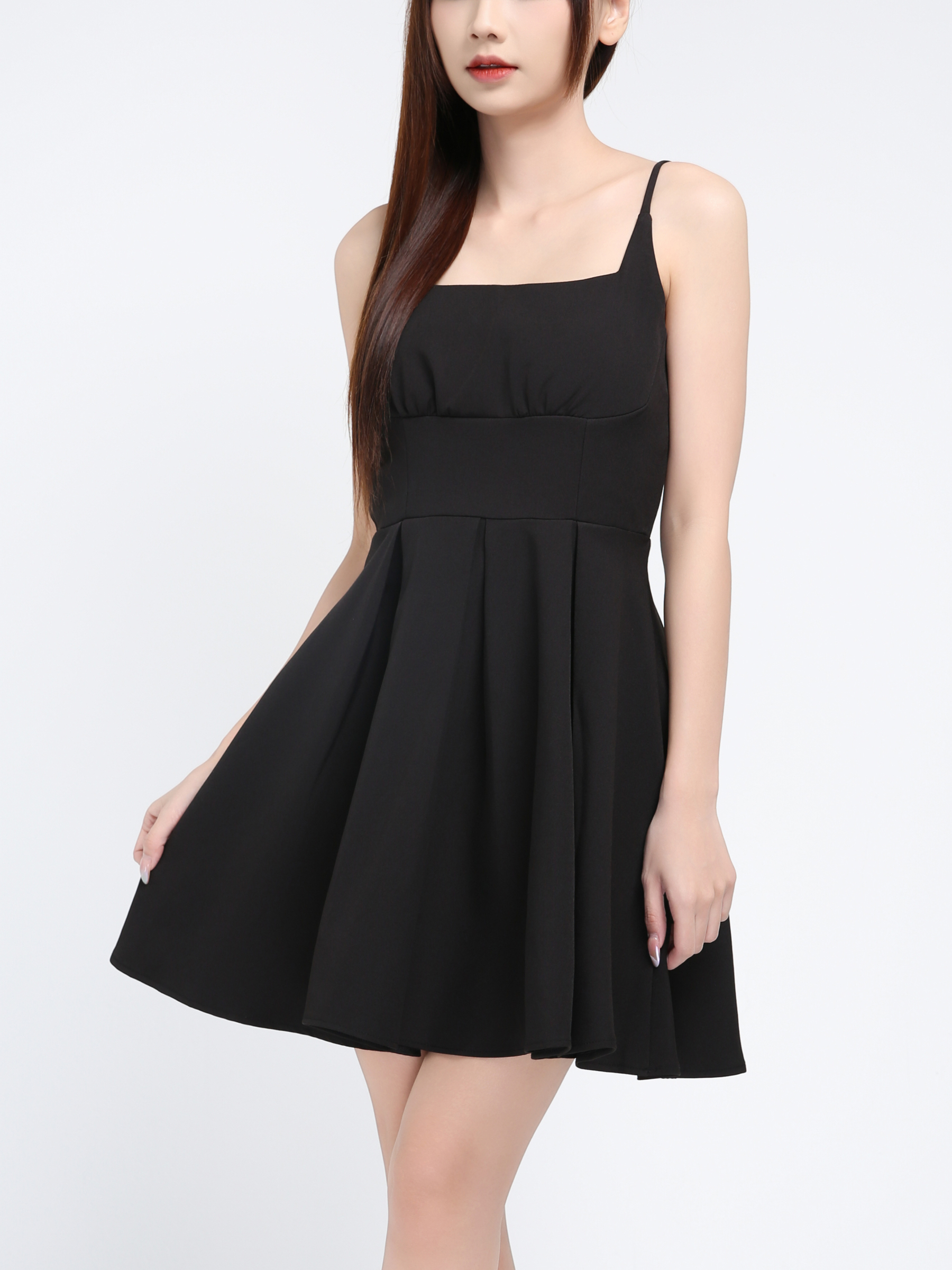 Sleeveless Pleated Dress 39715