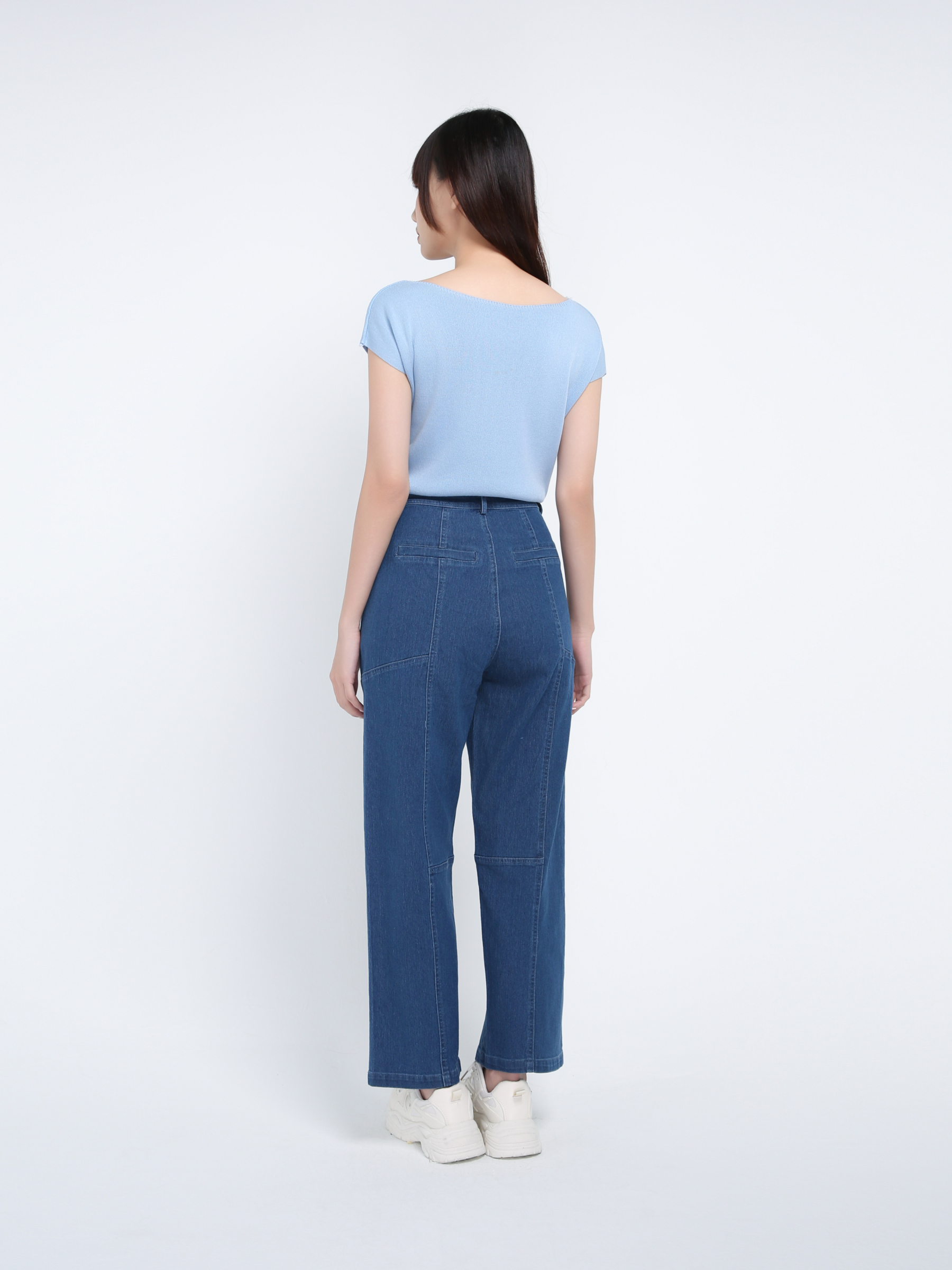 Denim High Waist Side Pocket Long Pant 39639