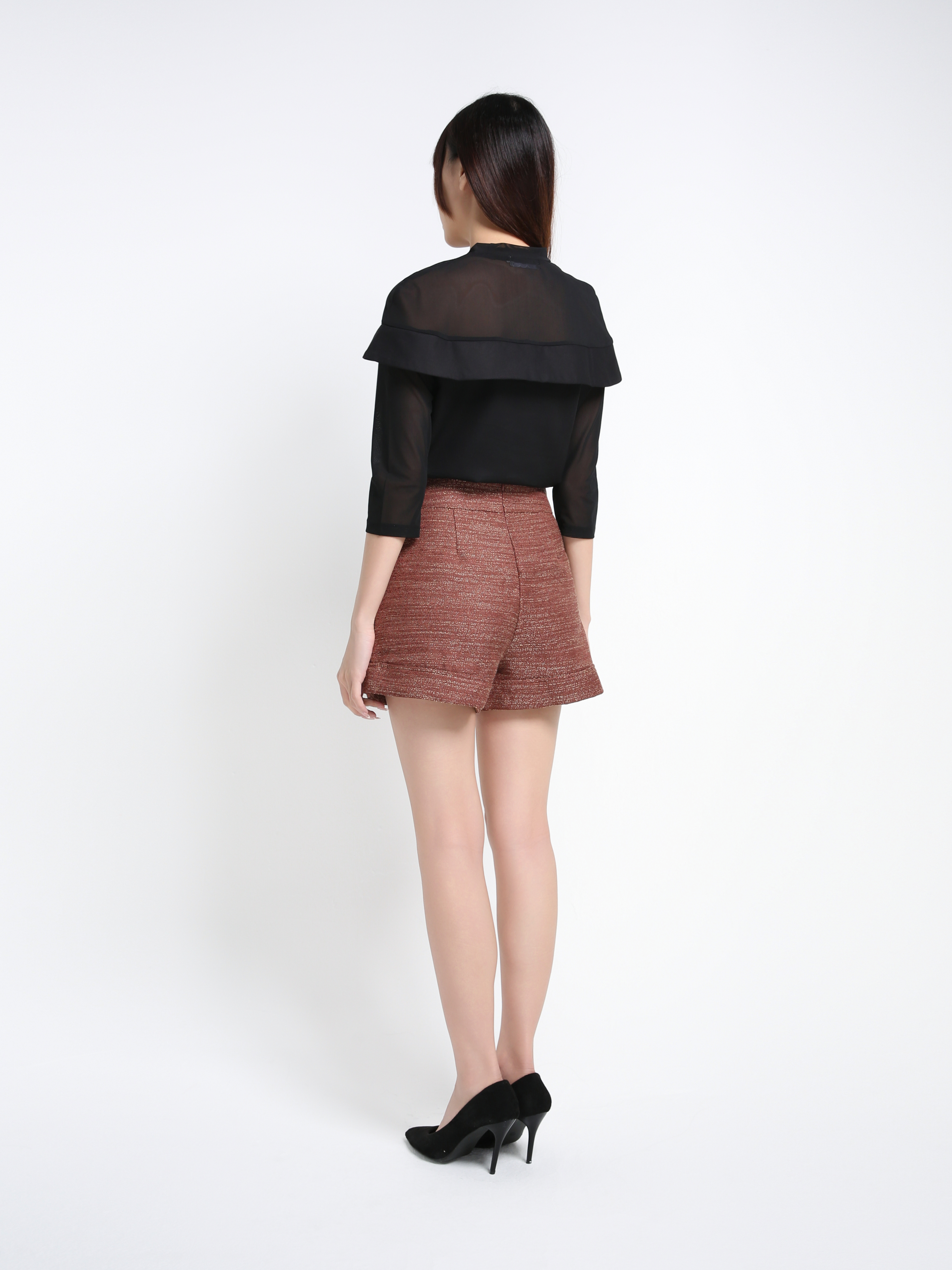 High Waist Side Pocket Short Pants 39790
