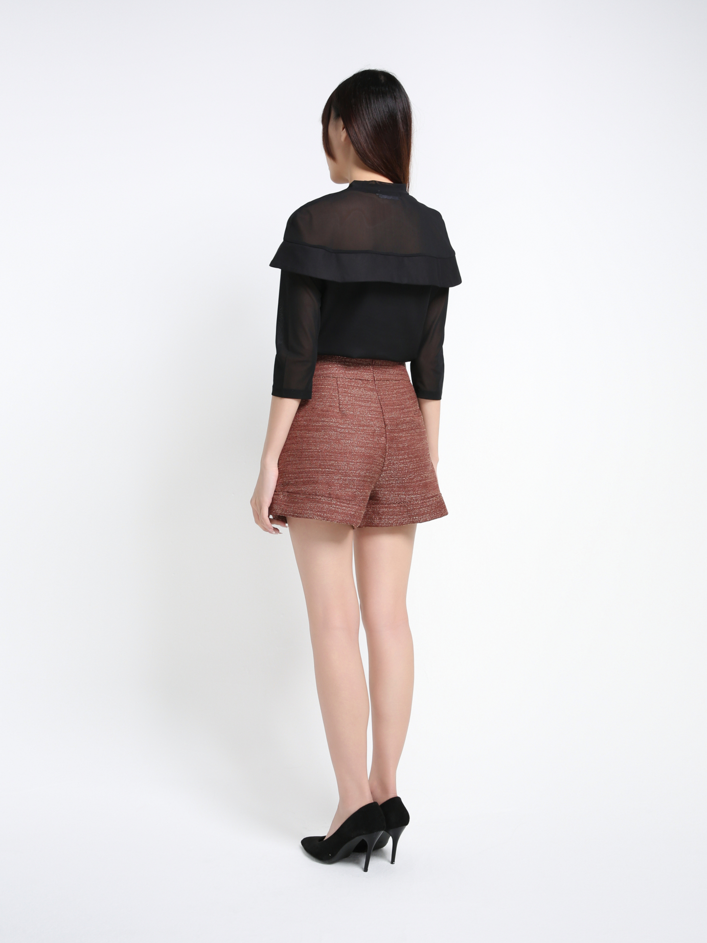 High Waist Side Pocket Short Pants 39790