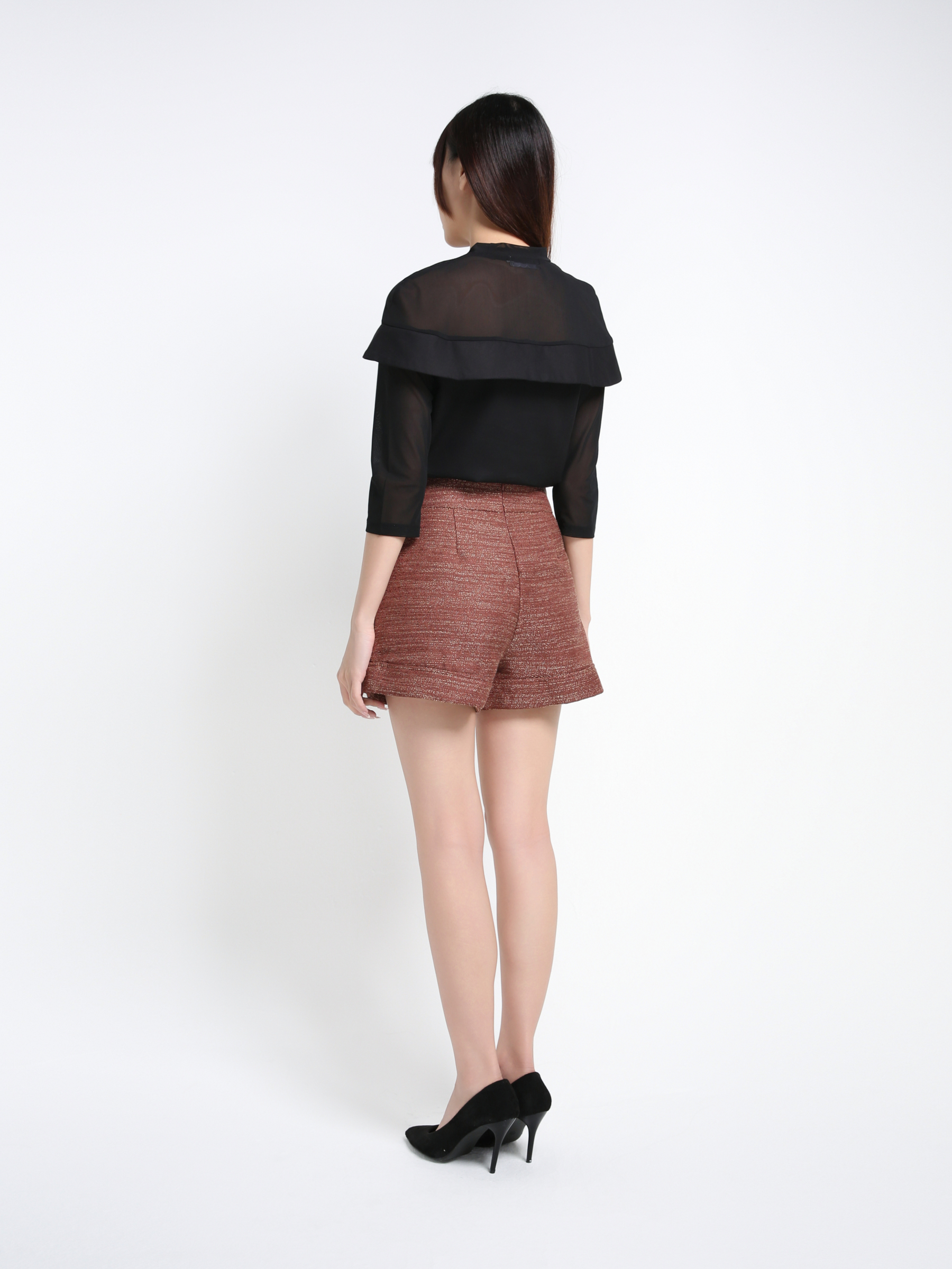 High Waist Side Pocket Short Pants 39790