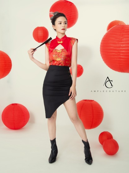 [PREORDER] Irregular Long With Decorative Button Skirt AC806