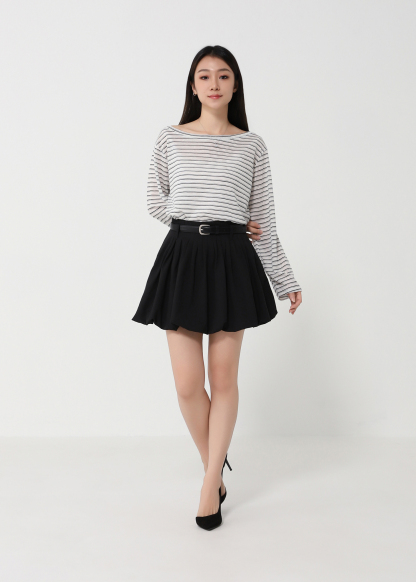 Casual Wear Stripe With Belt Top DJ194