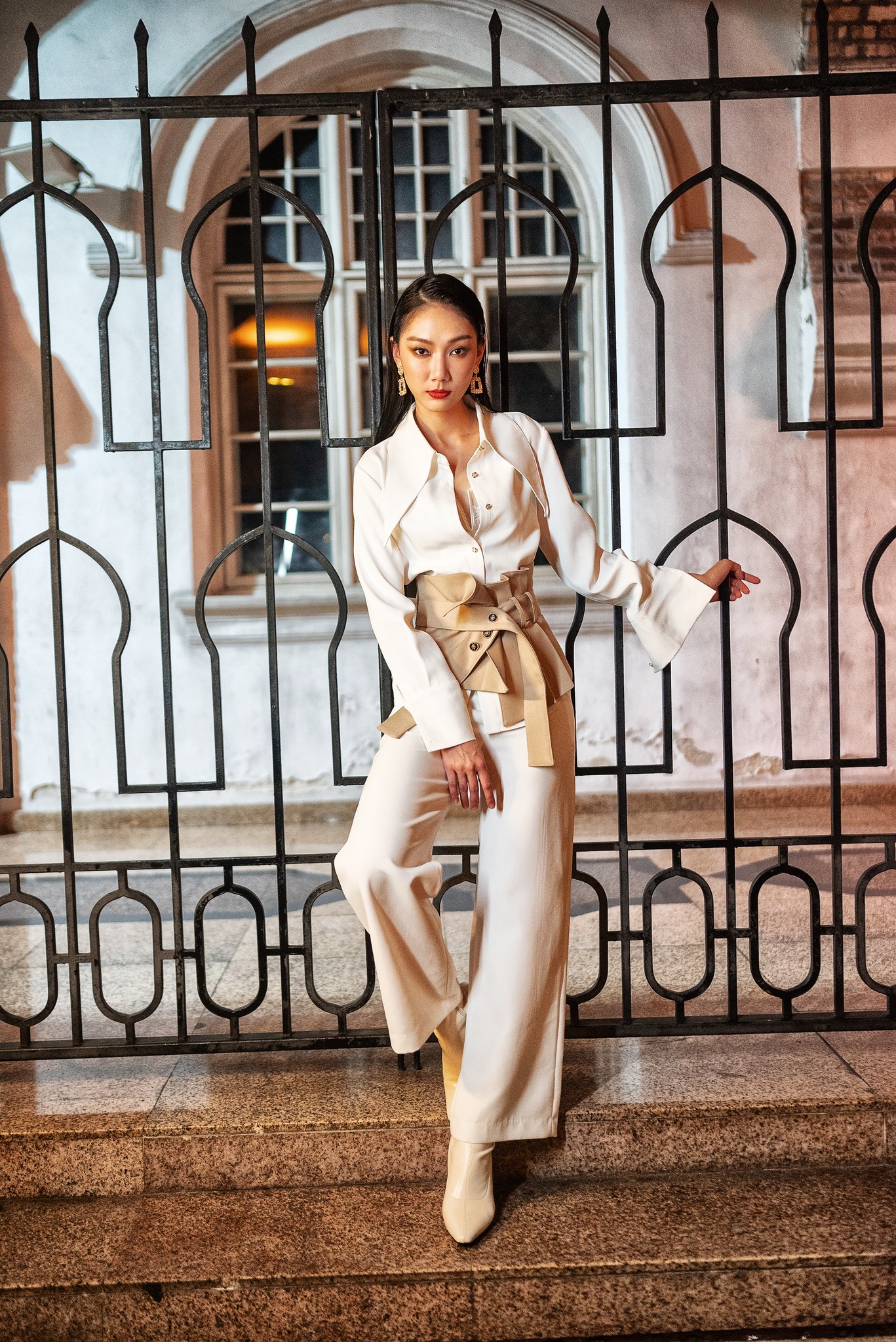 High Waist Side Pocket With Decorative Belt Long Pants AC406 (SO)
