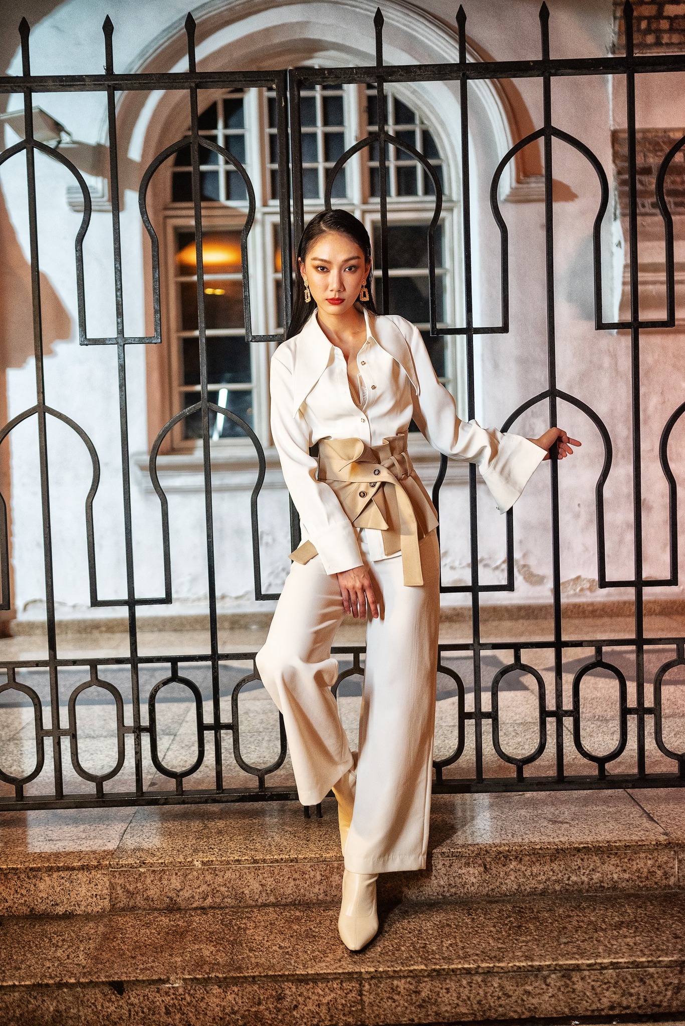 High Waist Side Pocket With Decorative Belt Long Pants AC406 (SO)