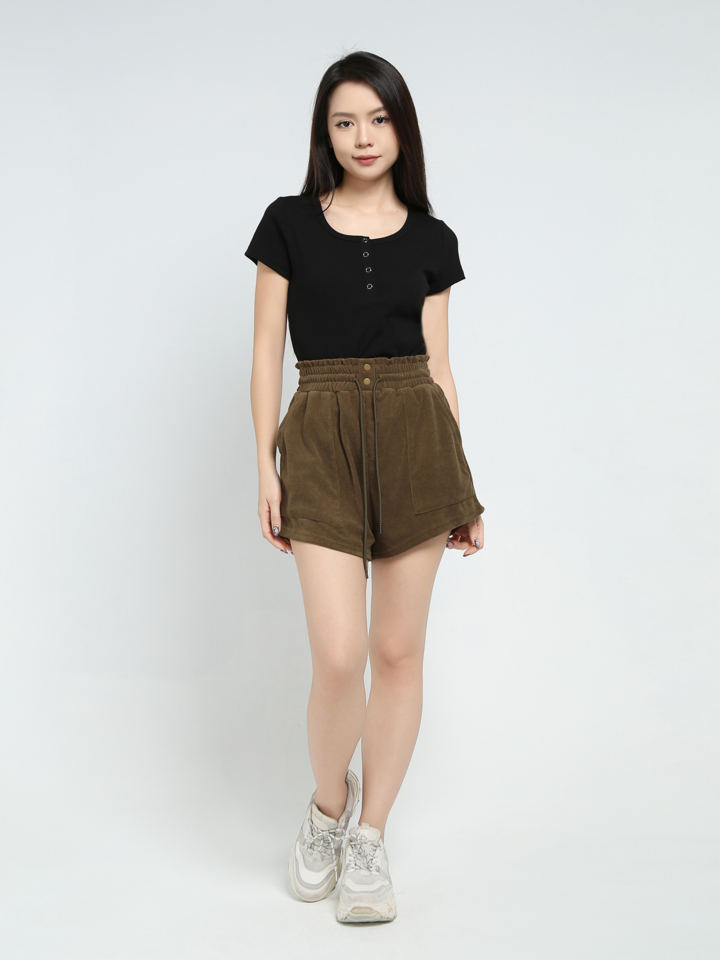 Short Sleeve Front Button Top 40246