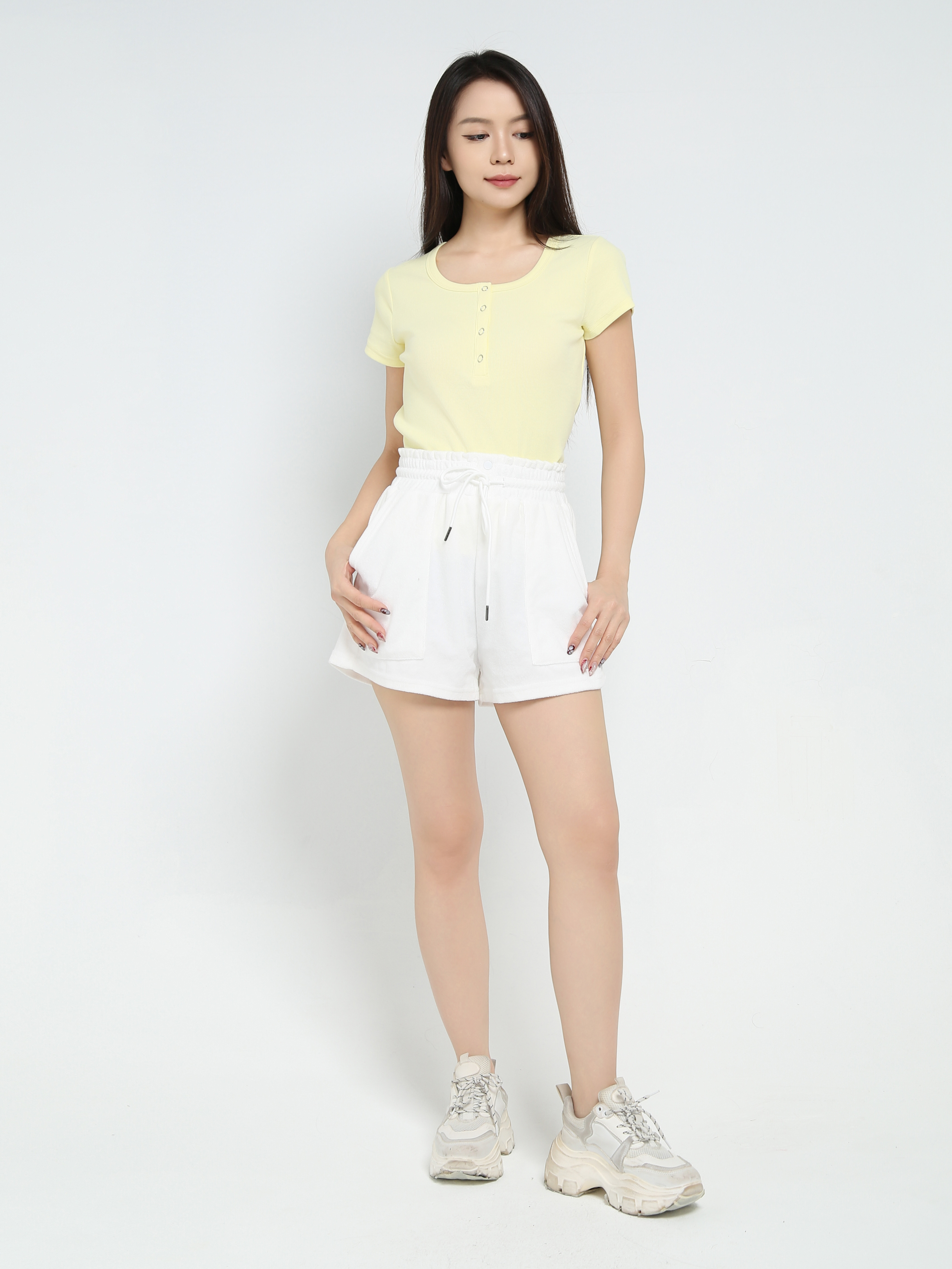 Short Sleeve Front Button Top 40246