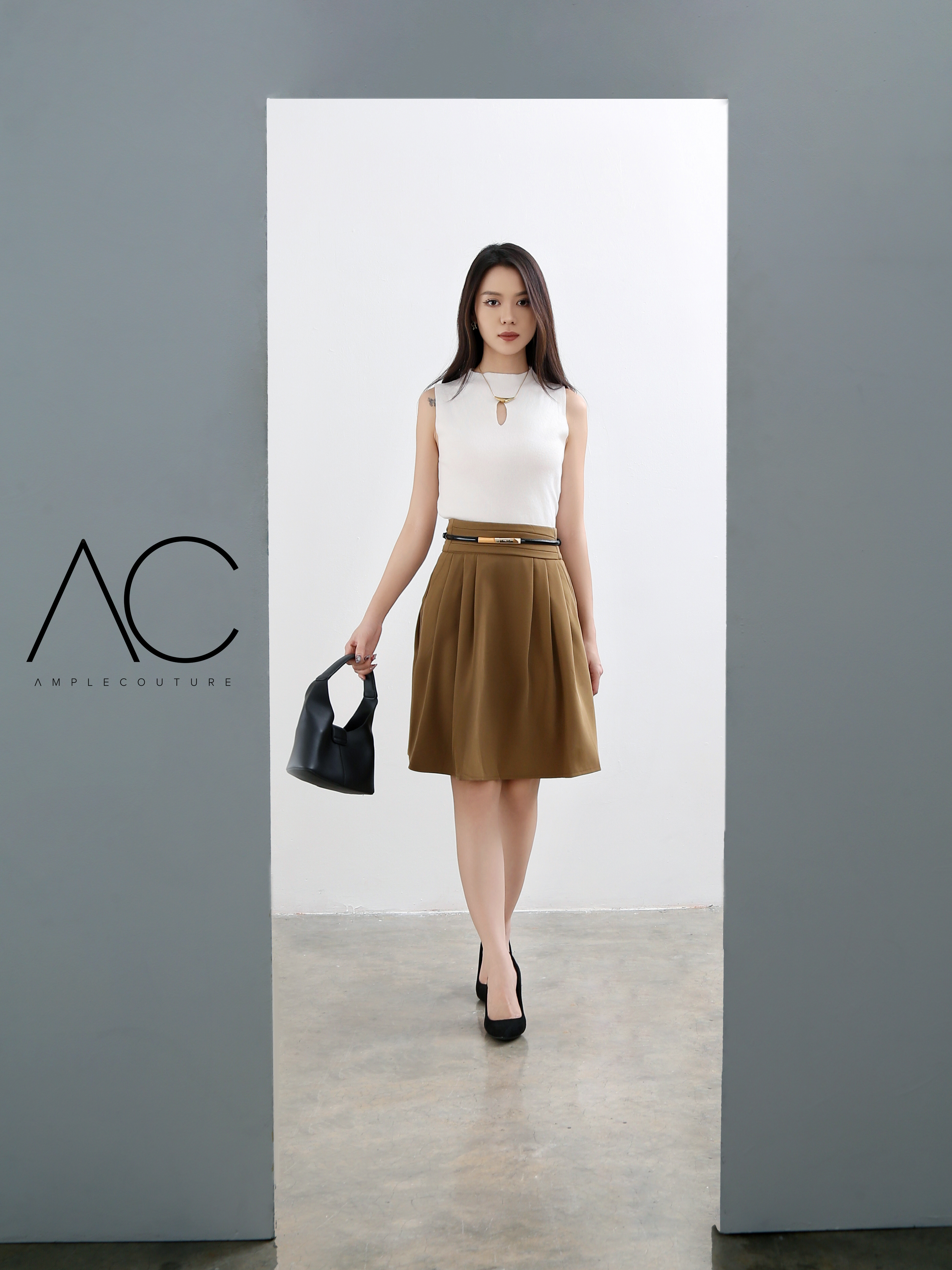 High Waist A Line Skirt 40324