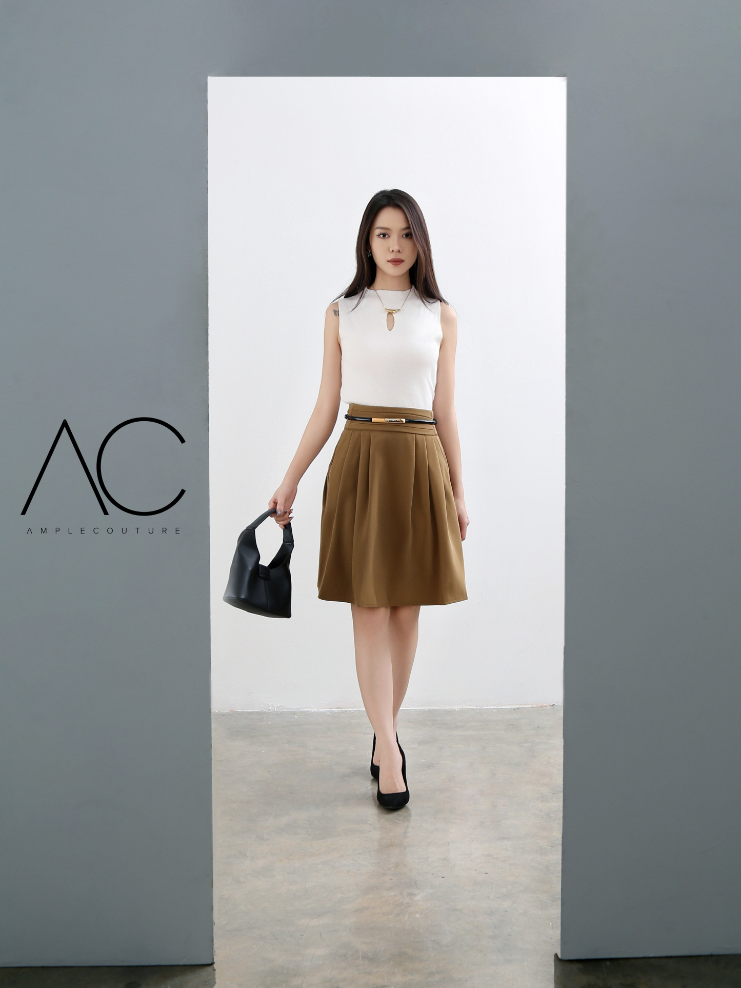 High Waist A Line Skirt 40324