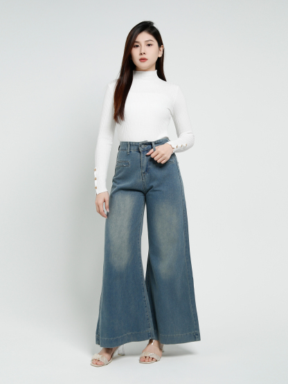Denim Front Pocket Long Pant 40426