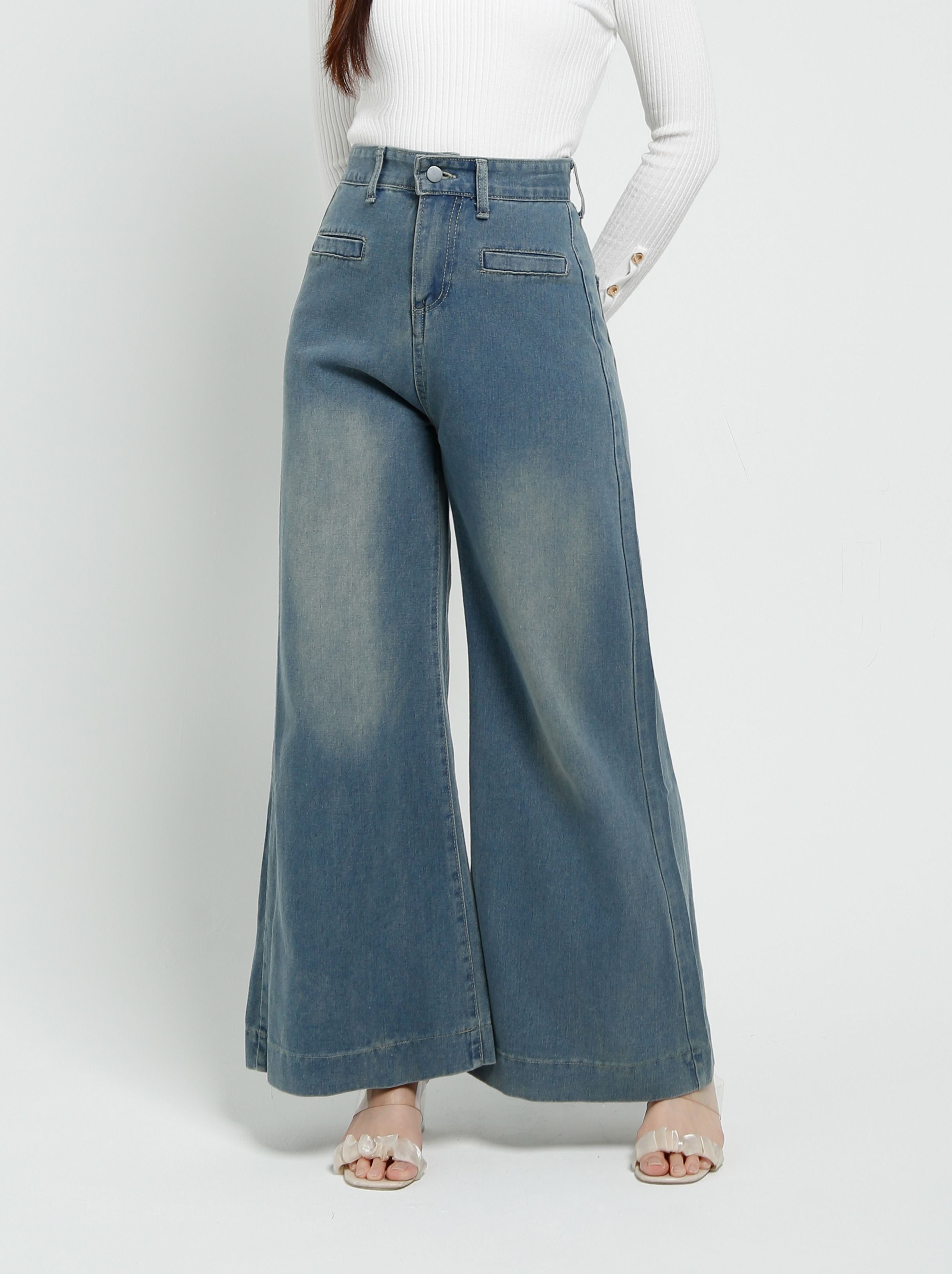 Denim Front Pocket Long Pant 40426