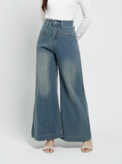 Denim Front Pocket Long Pant 40426
