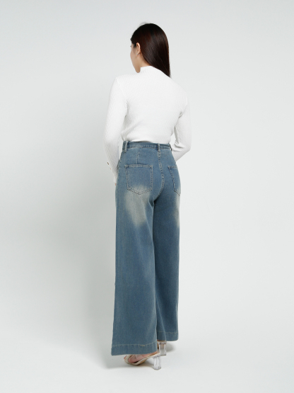 Denim Front Pocket Long Pant 40426