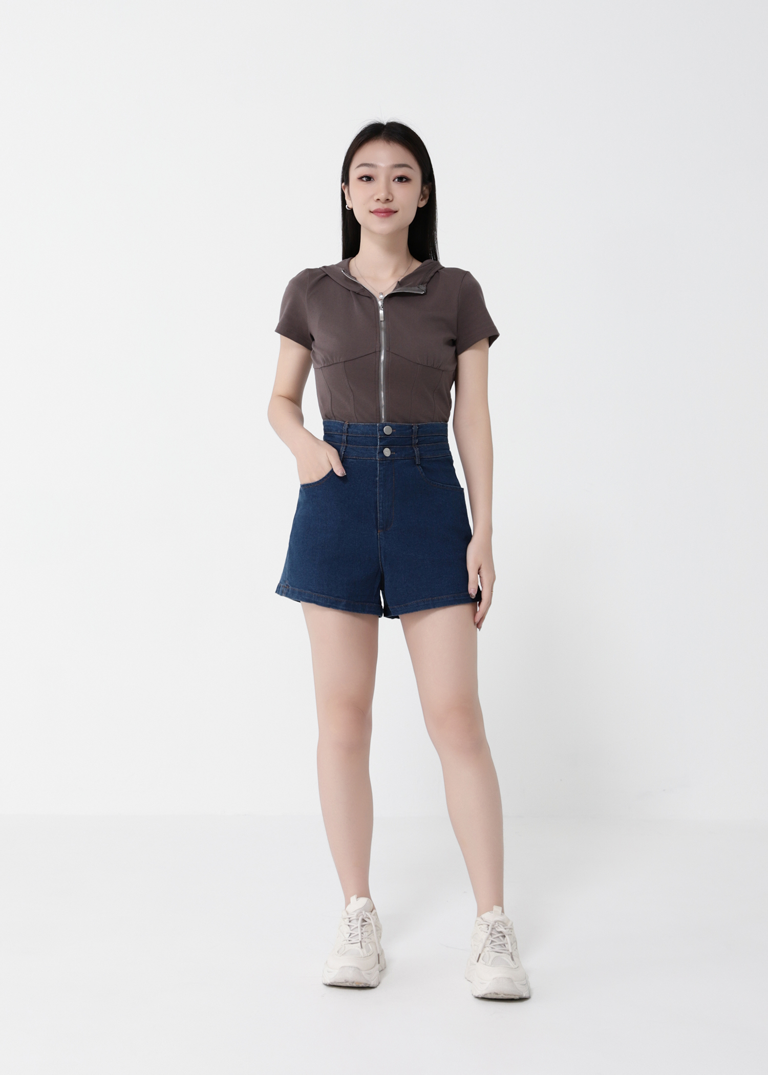High Waist Denim Short Pants 40359
