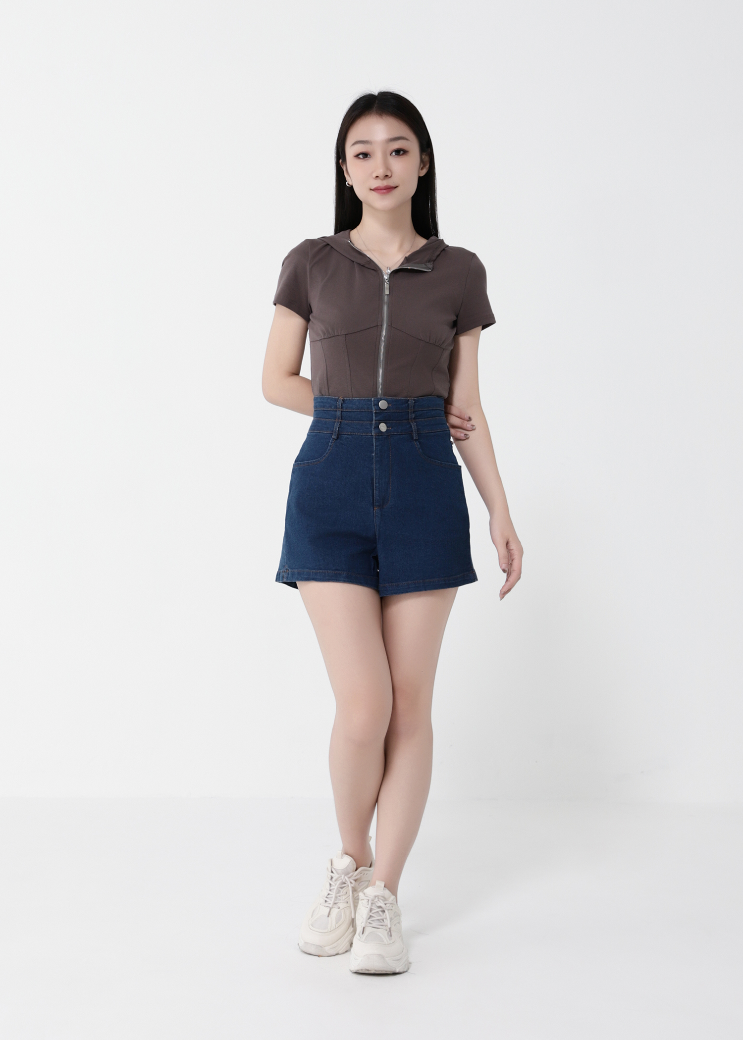 High Waist Denim Short Pants 40359