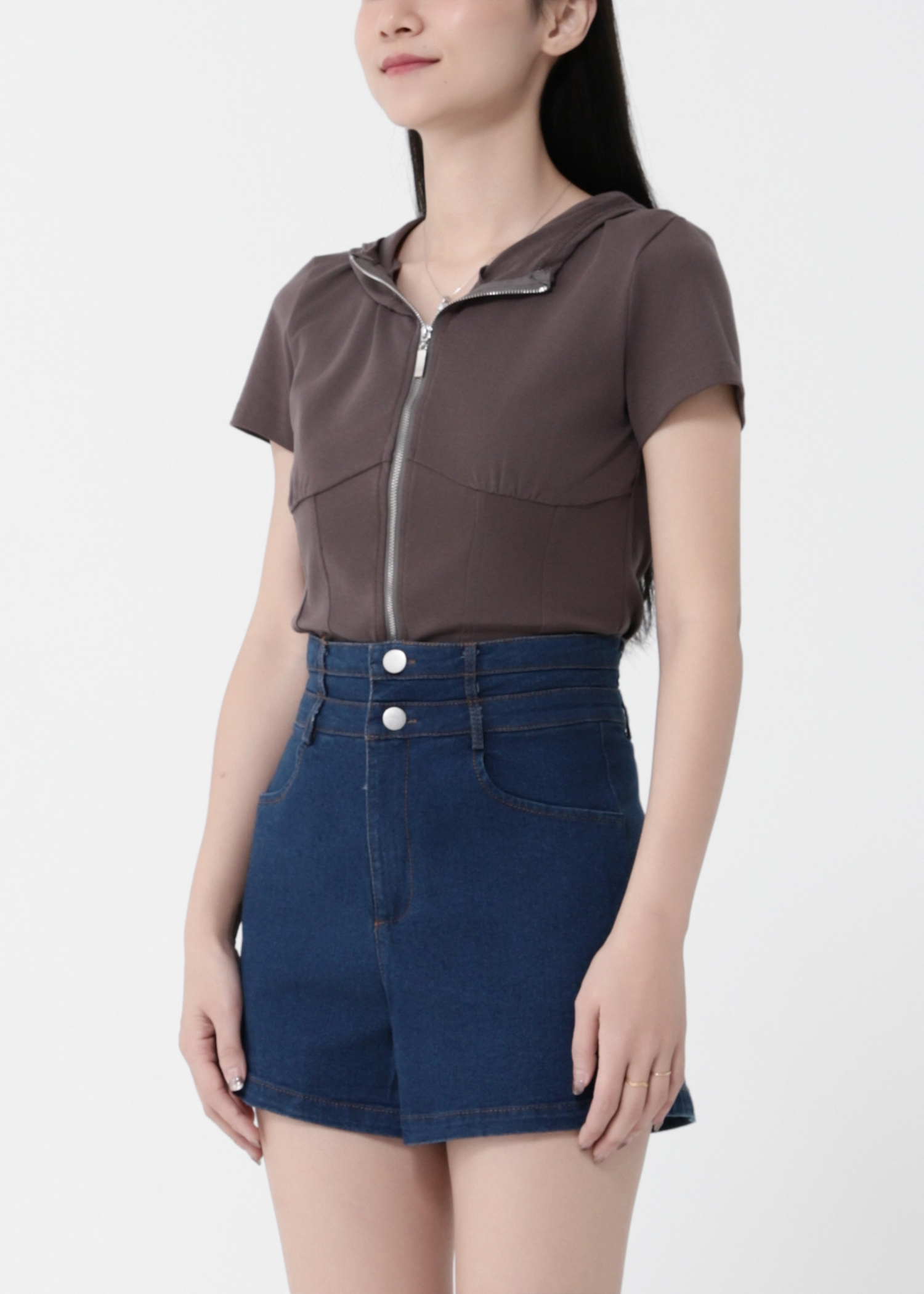 High Waist Denim Short Pants 40359