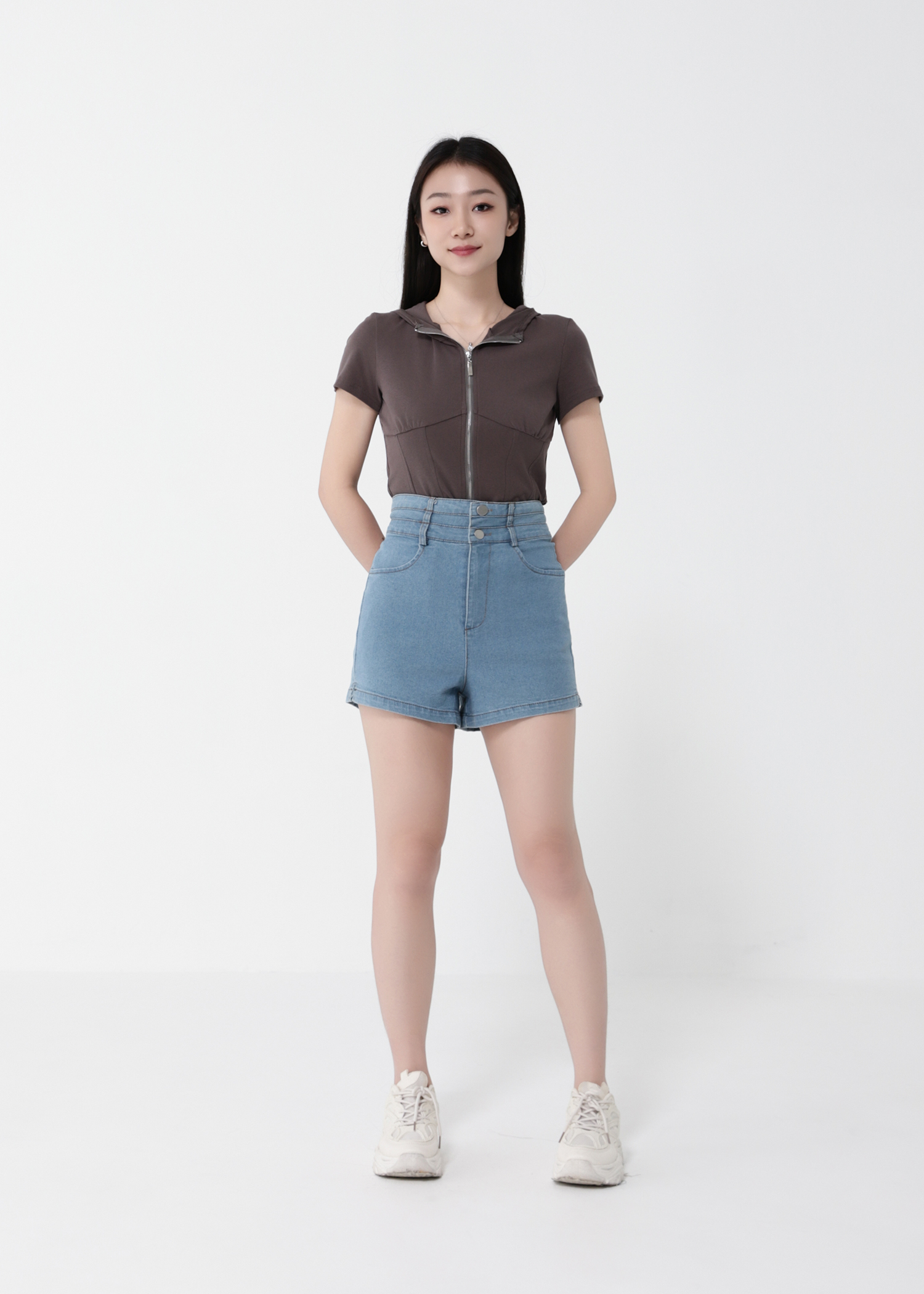 High Waist Denim Short Pants 40359