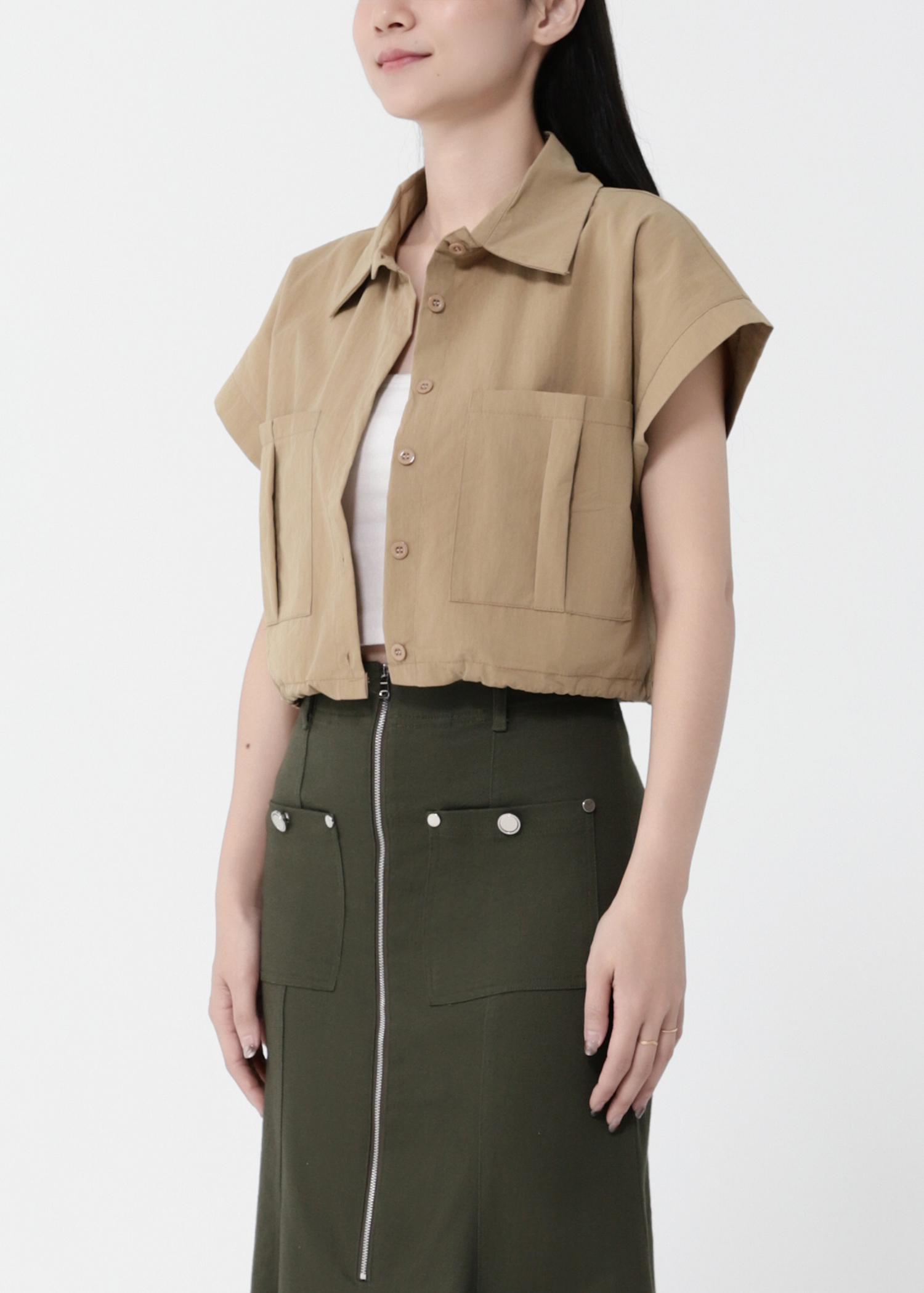 High Waist Front Zip Skirt 40464