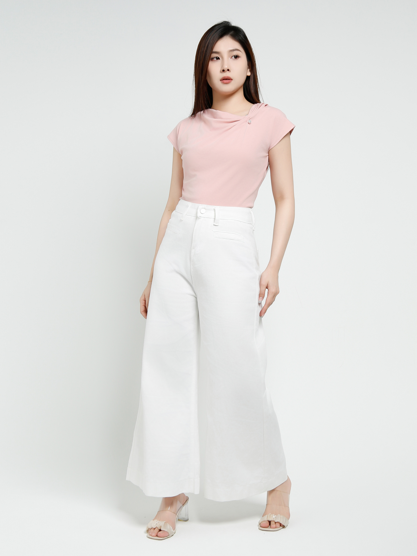 Cotton Front Decorative Pearl Top 40510