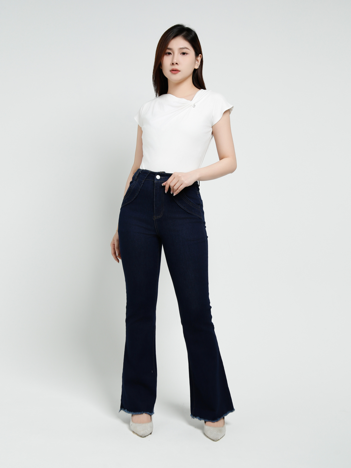 Cotton Front Decorative Pearl Top 40510