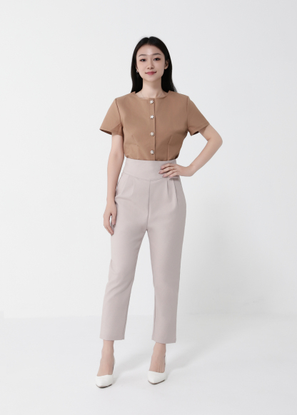 High Waist Back Zip Long Pant 40512