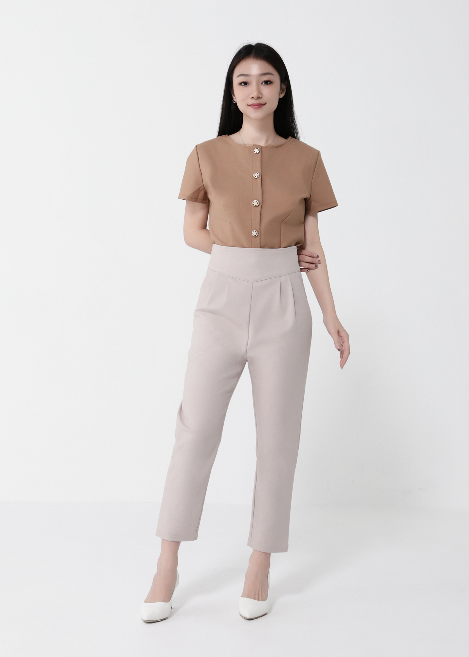 High Waist Back Zip Long Pant 40512