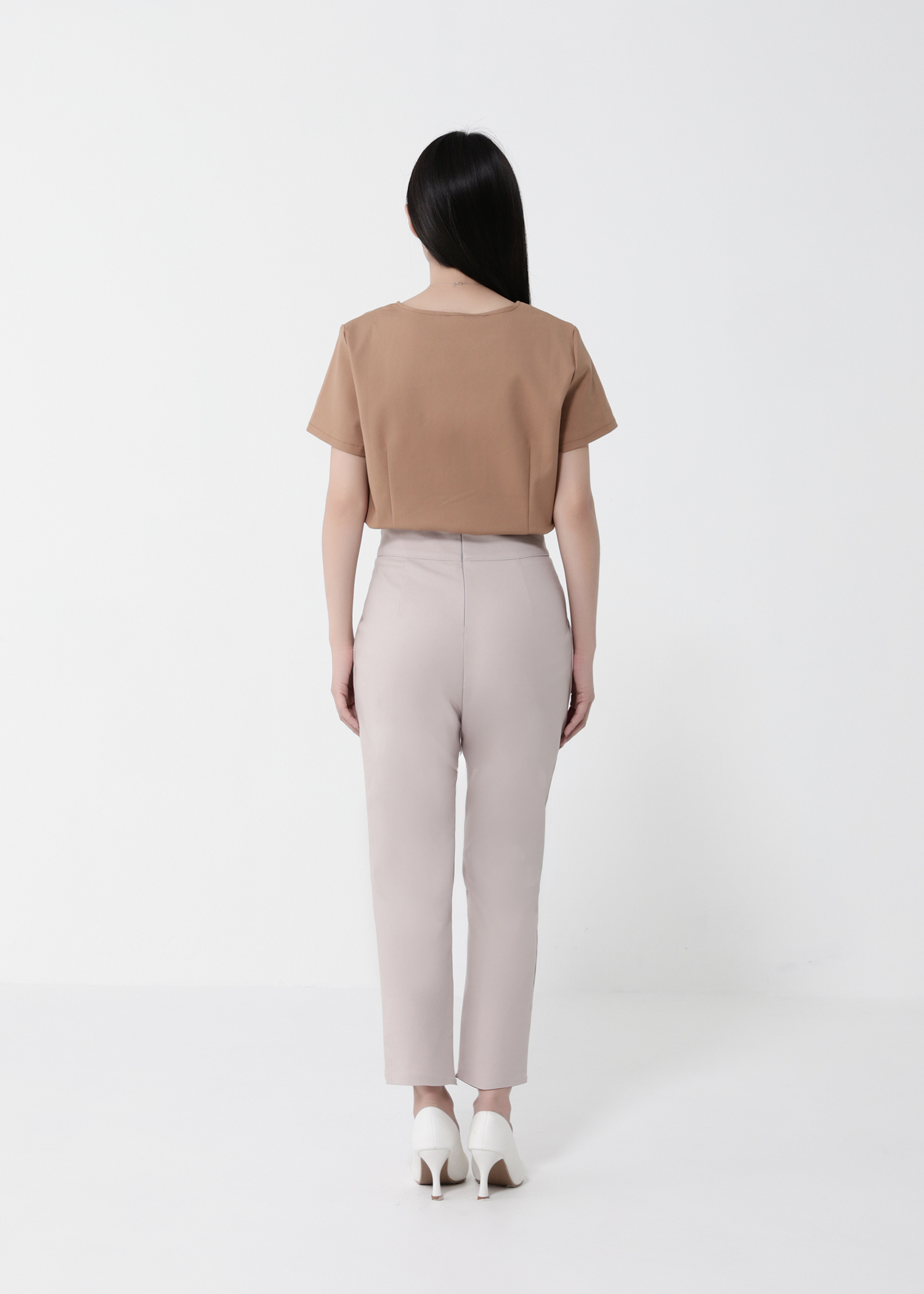 High Waist Back Zip Long Pant 40512