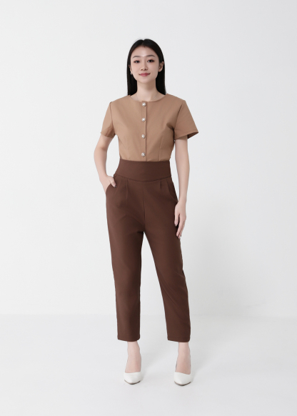 High Waist Back Zip Long Pant 40512