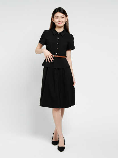 Front Button With Belt Dress 40535