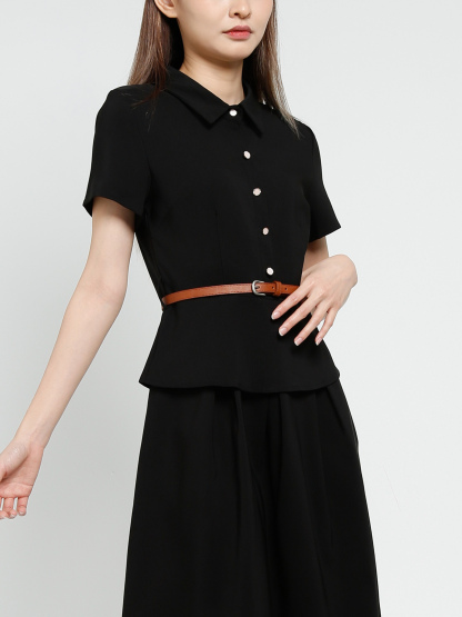 Front Button With Belt Dress 40535