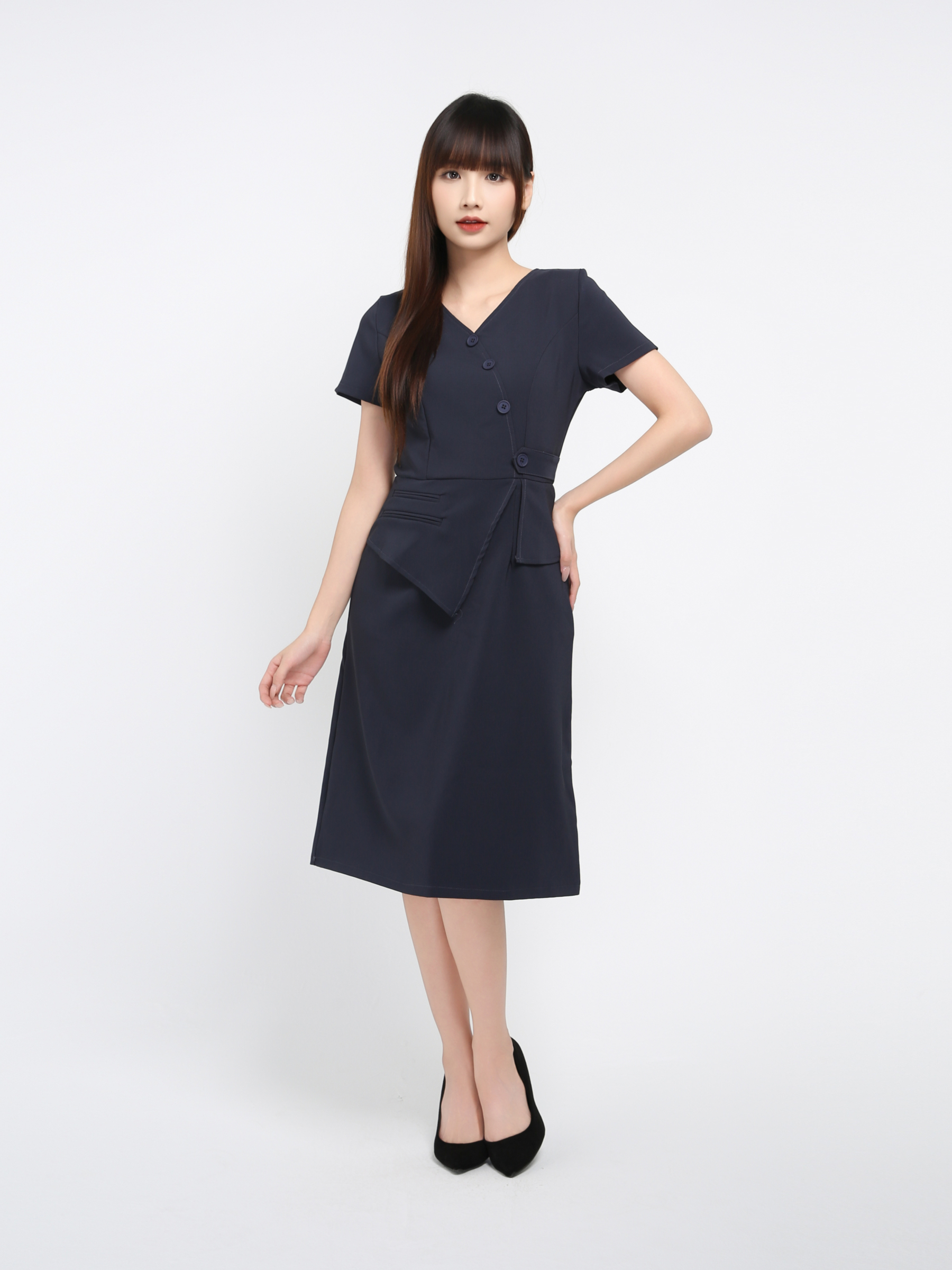 Short Sleeve Back Zip Dress 40537