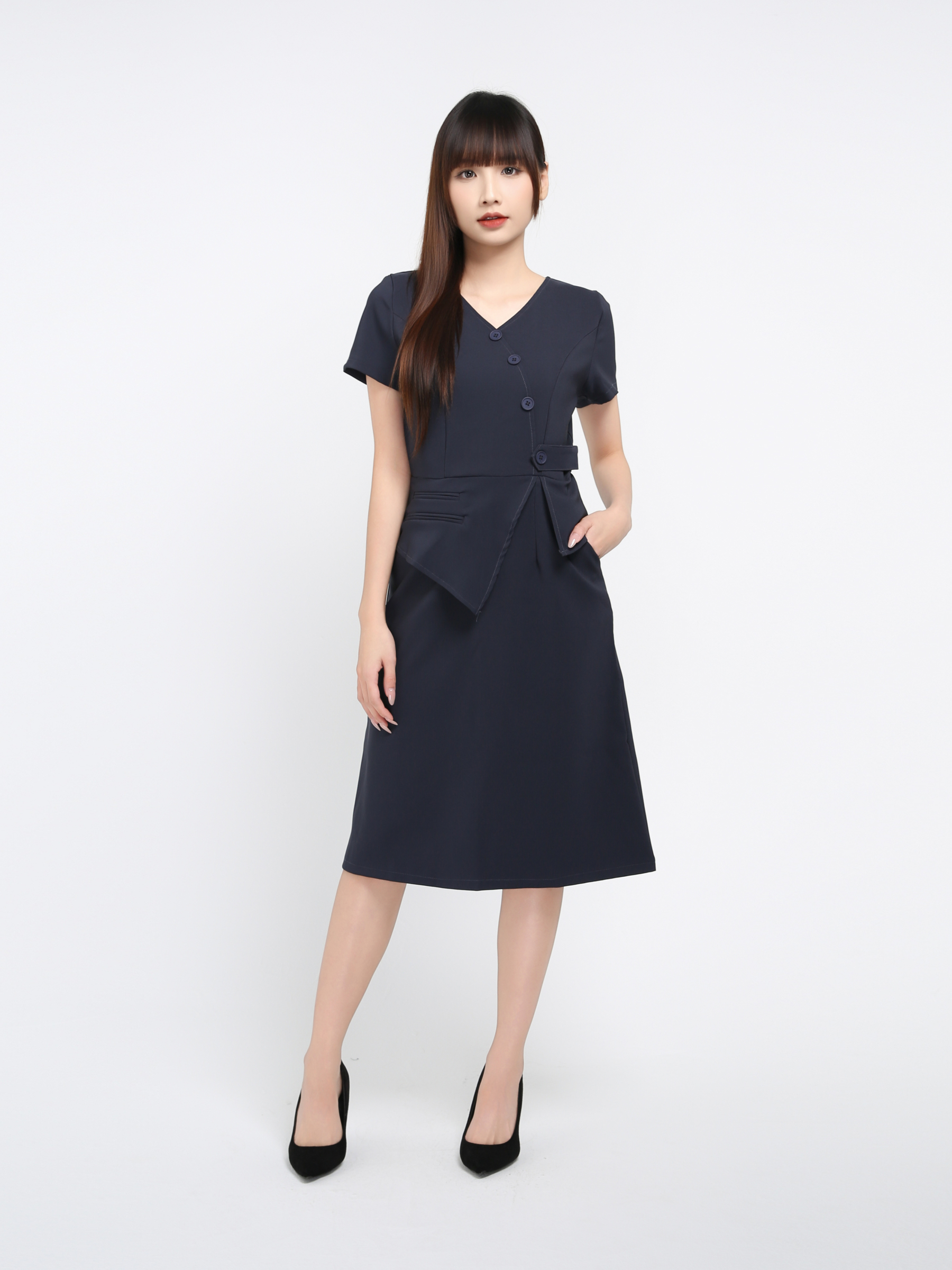 Short Sleeve Back Zip Dress 40537