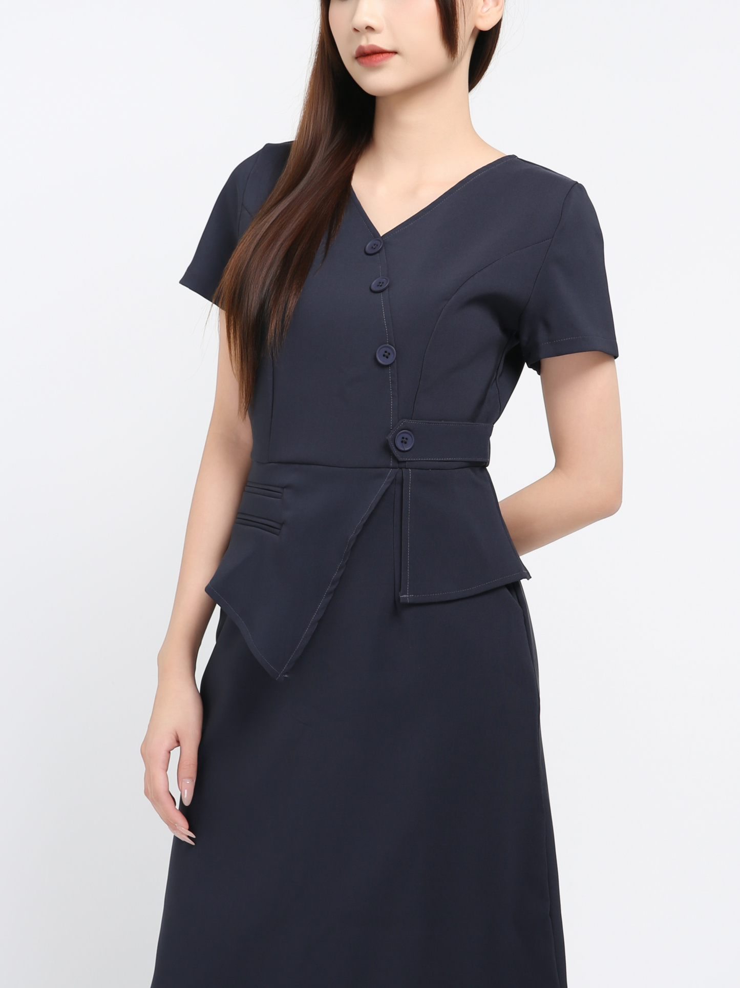 Short Sleeve Back Zip Dress 40537