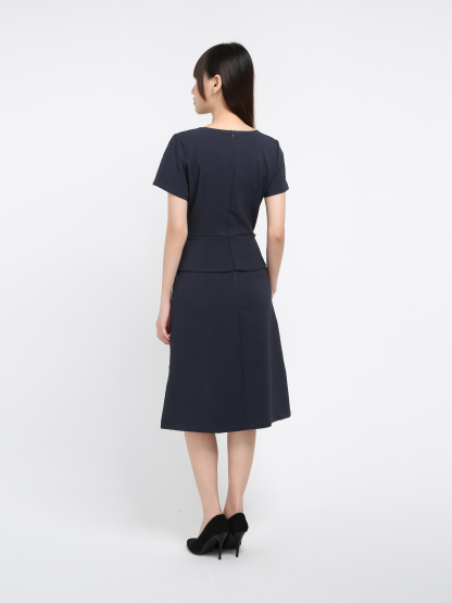 Short Sleeve Back Zip Dress 40537