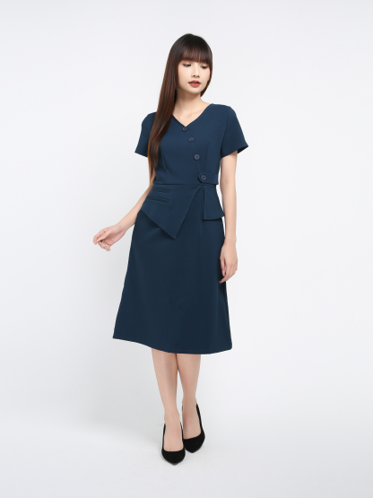 Short Sleeve Back Zip Dress 40537