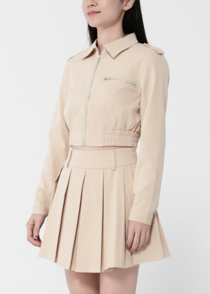Front Zip Top With A Line Skirt 40577
