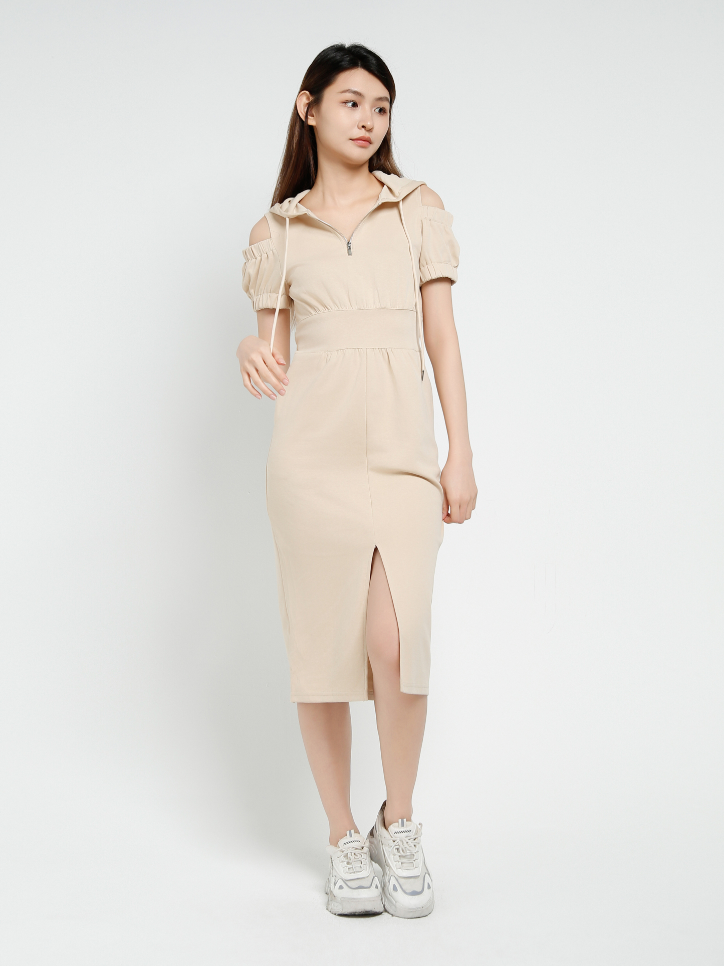 Short Sleeve Front Split Dress 40631
