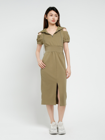 Short Sleeve Front Split Dress 40631