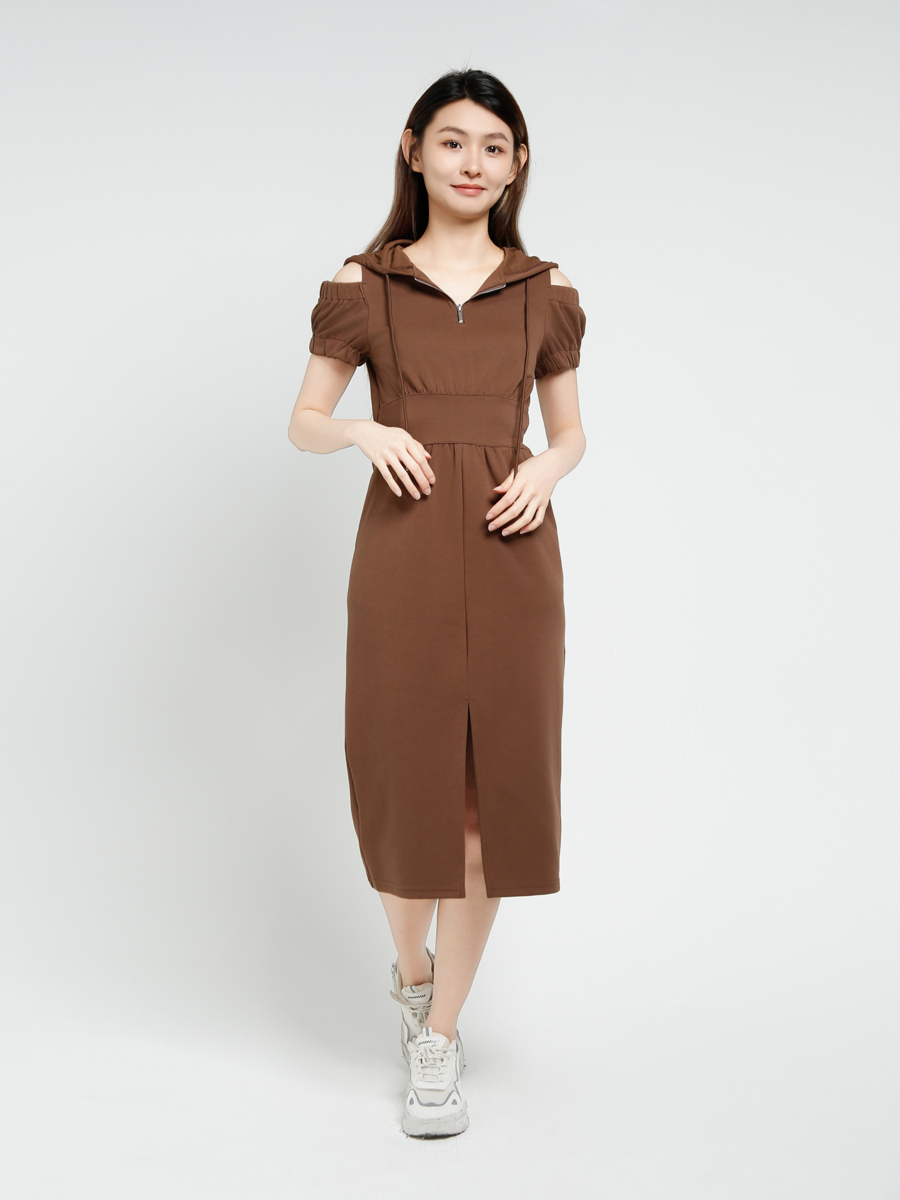 Short Sleeve Front Split Dress 40631