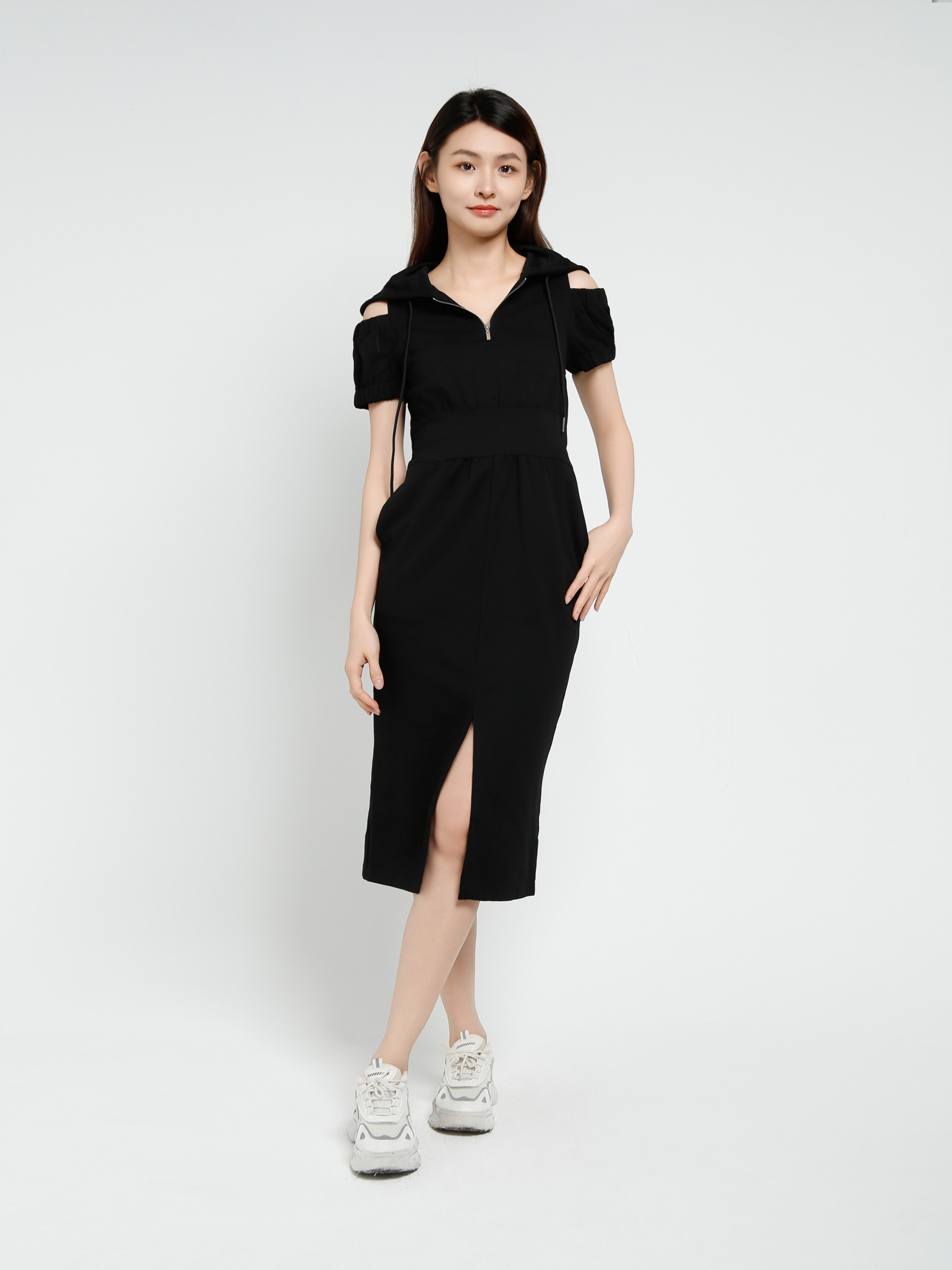 Short Sleeve Front Split Dress 40631