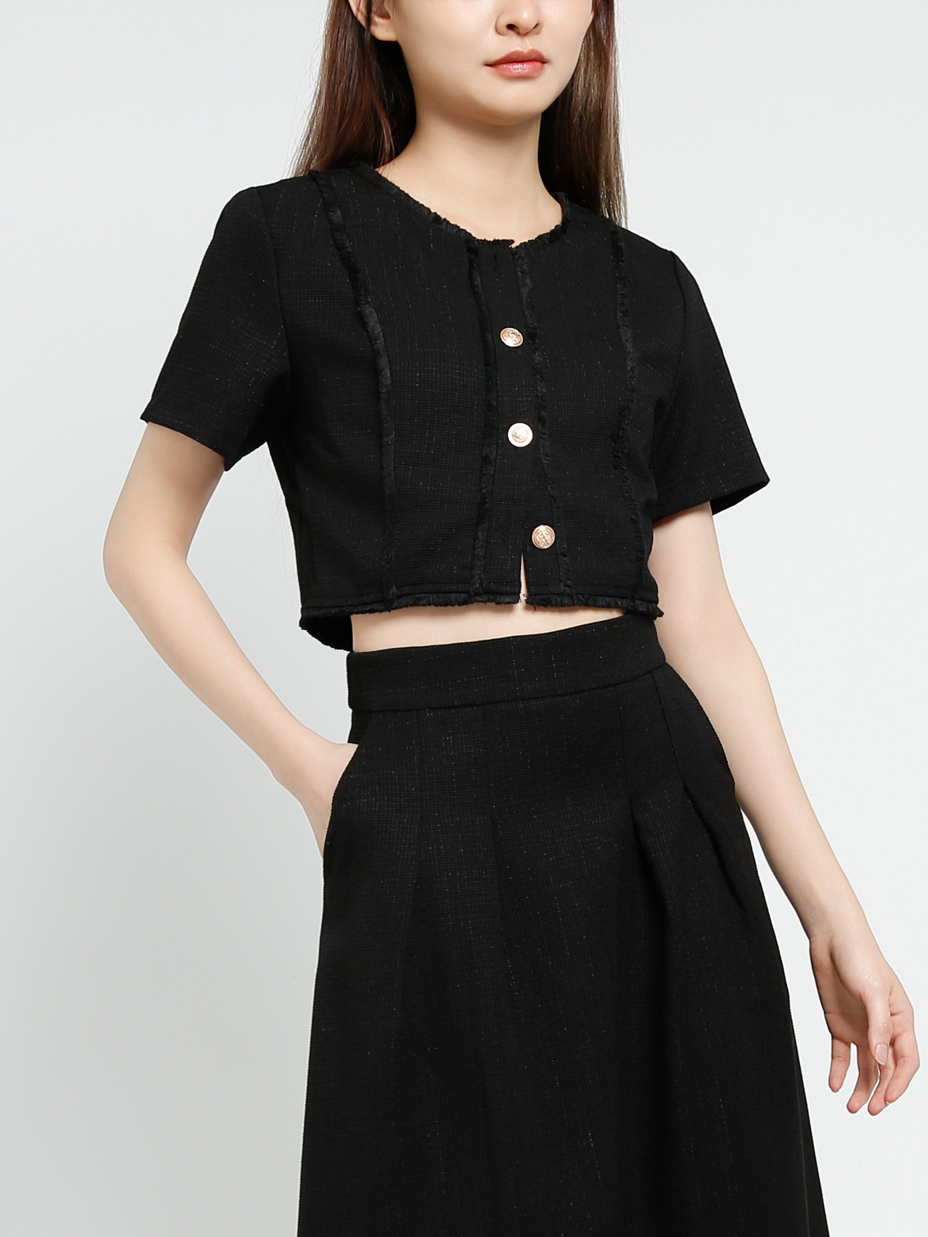 Short Sleeve Top With Long Skirt Set 40643