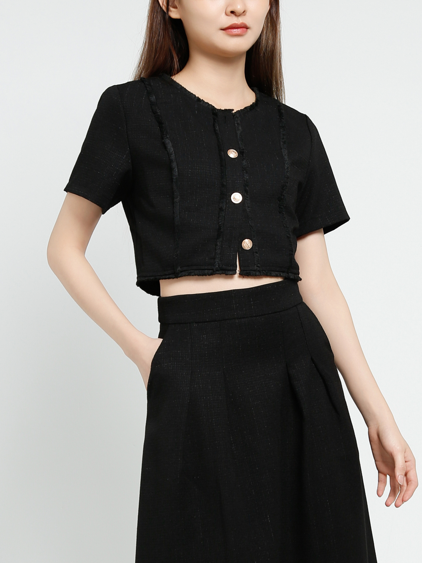 Short Sleeve Top With Long Skirt Set 40643