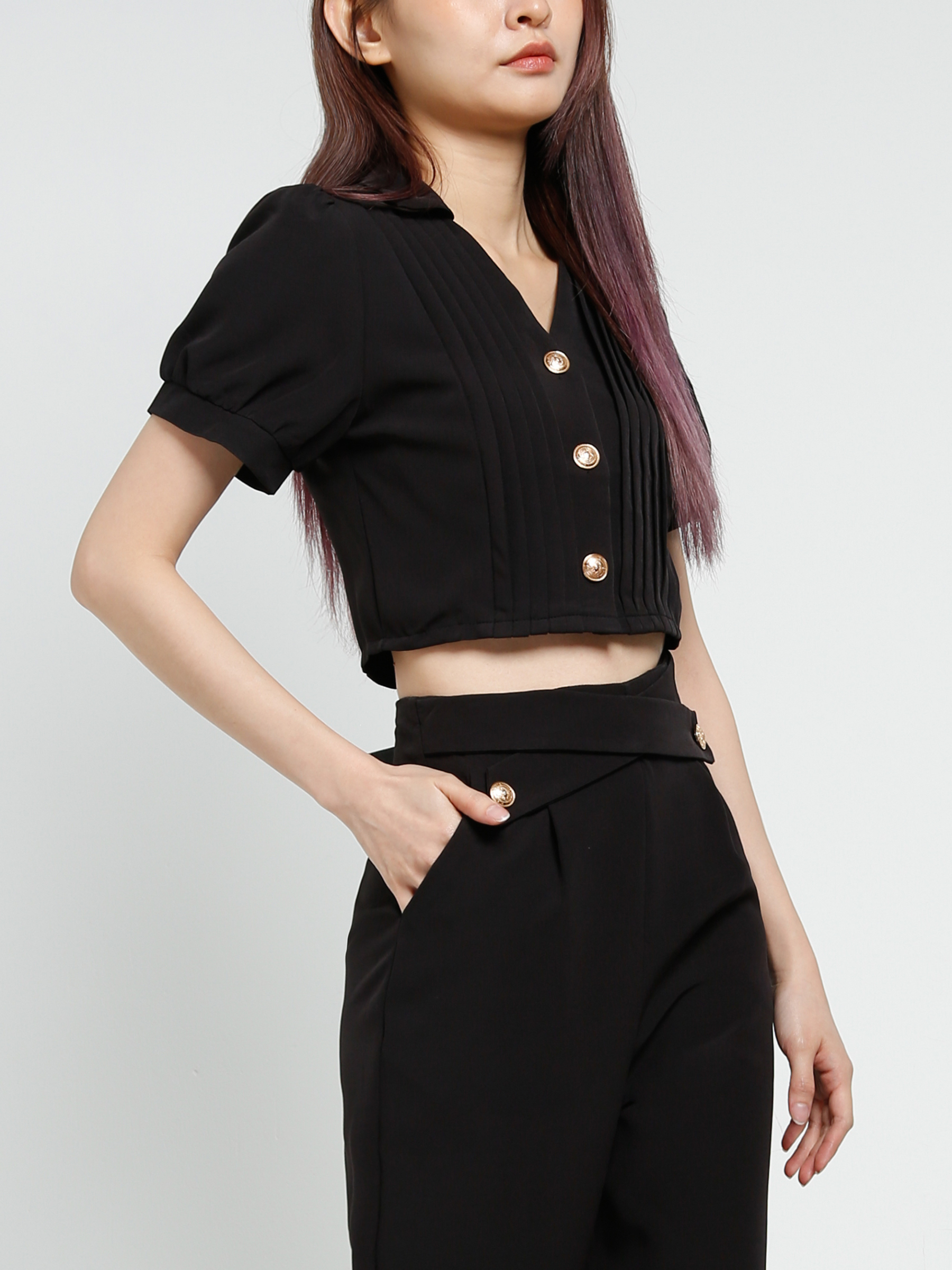 Short Sleeve Top With Long Pant Set 40644