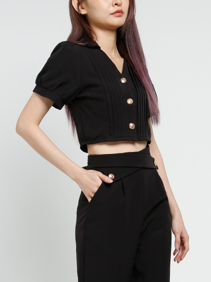 Short Sleeve Top With Long Pant Set 40644