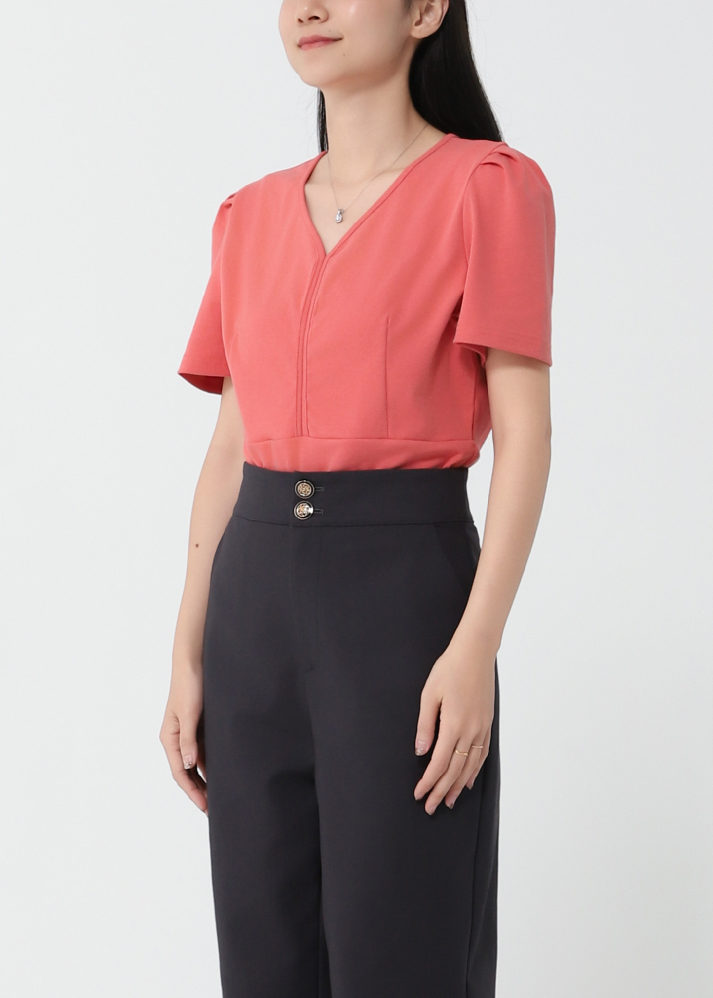 Short Sleeve V Neck Top 40646