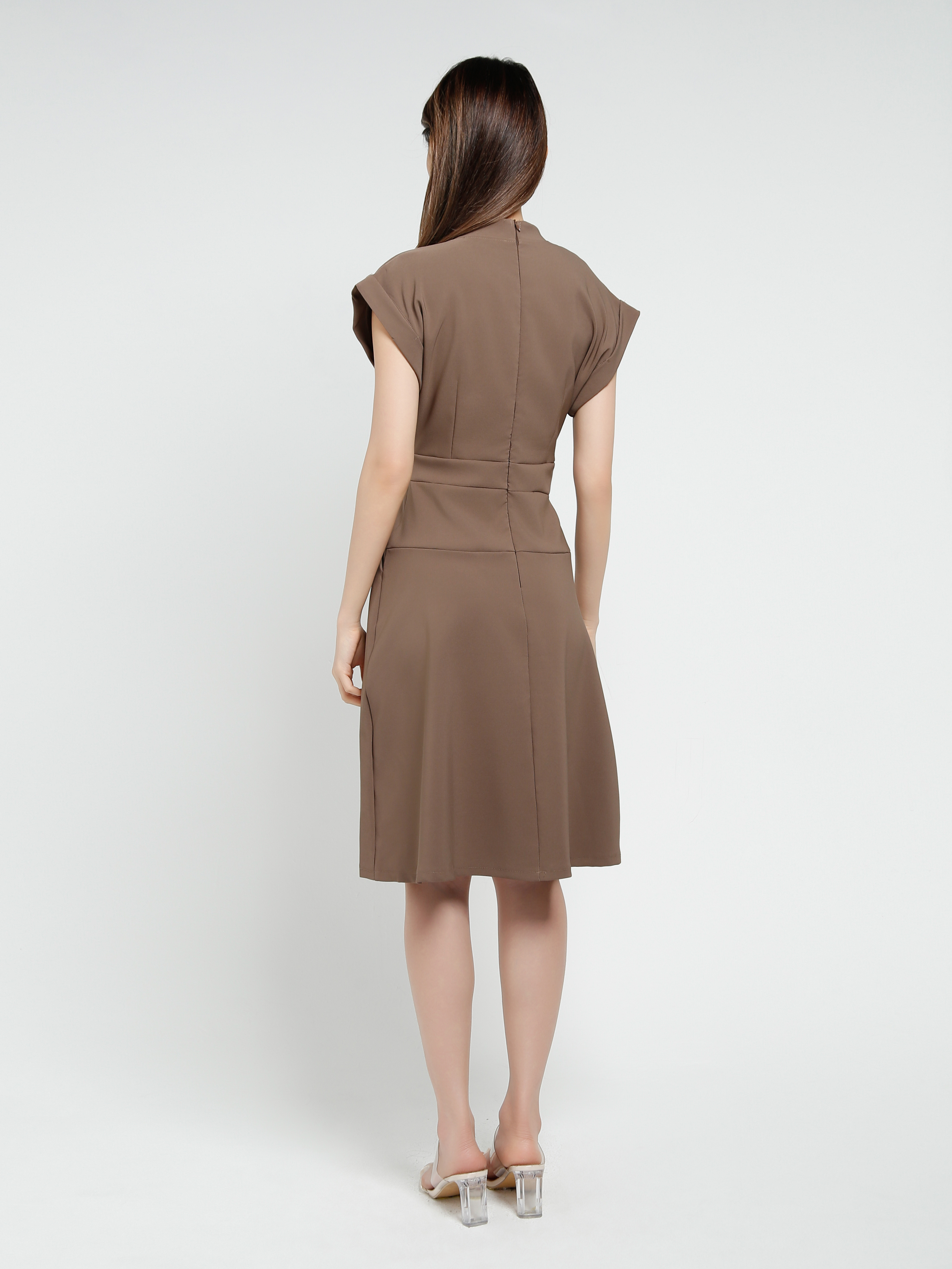 Sleeveless Side Pocket Pleated Dress 40661