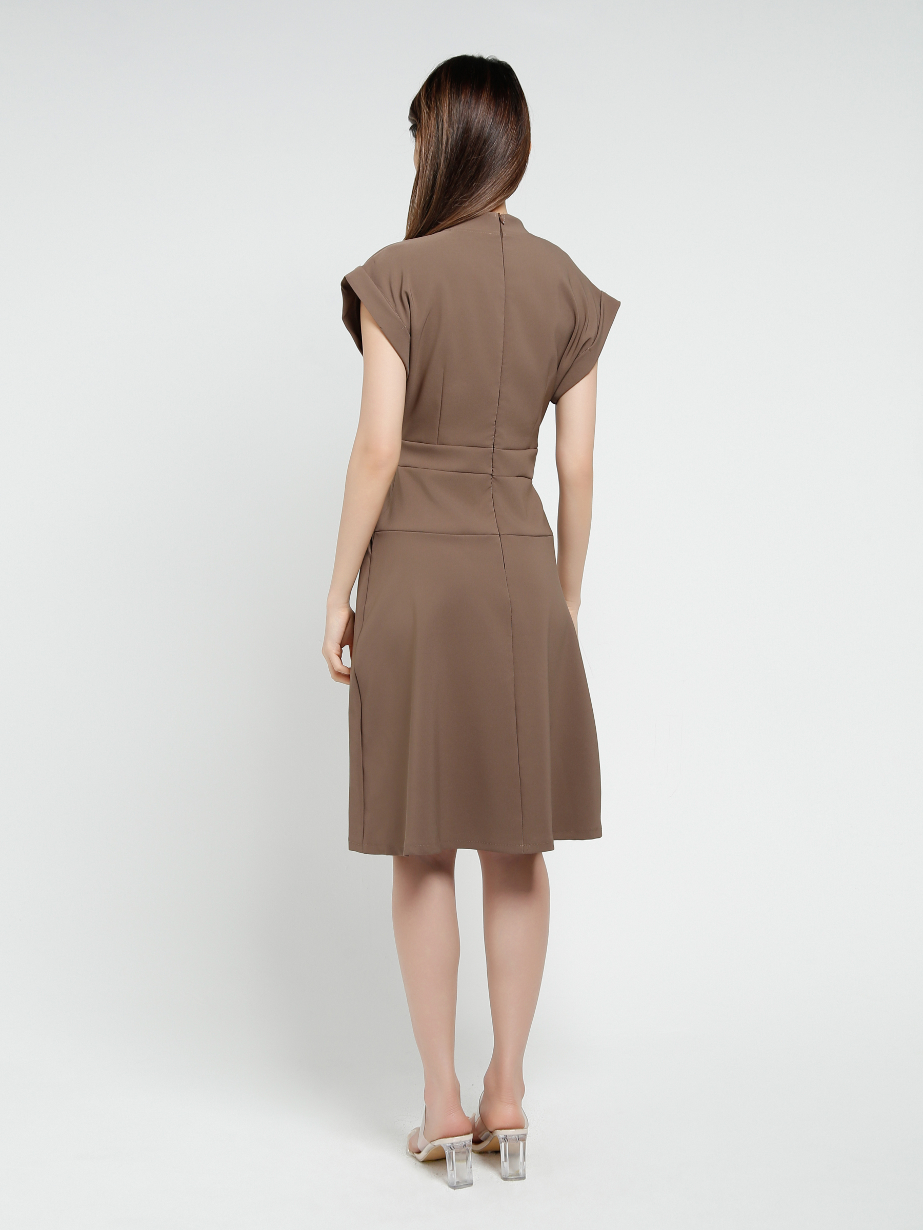 Sleeveless Side Pocket Pleated Dress 40661